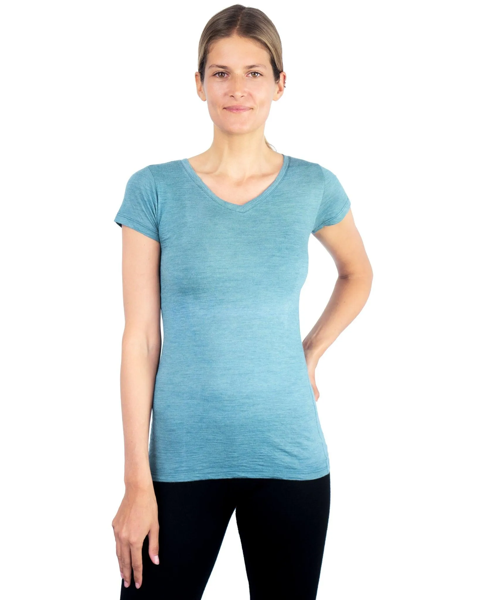 5 Pack - Women's Alpaca Wool V-Neck T-Shirts: 160 Ultralight