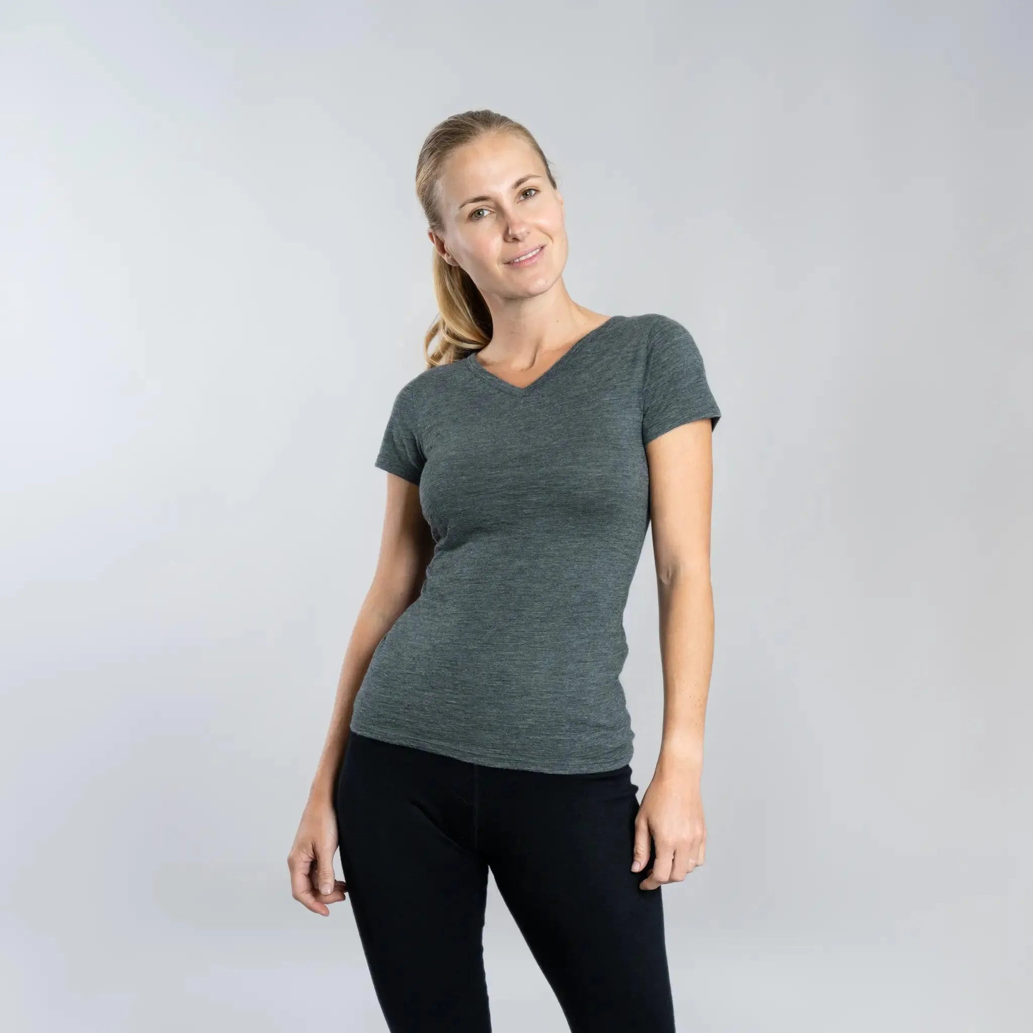 5 Pack - Women's Alpaca Wool V-Neck T-Shirts: 160 Ultralight