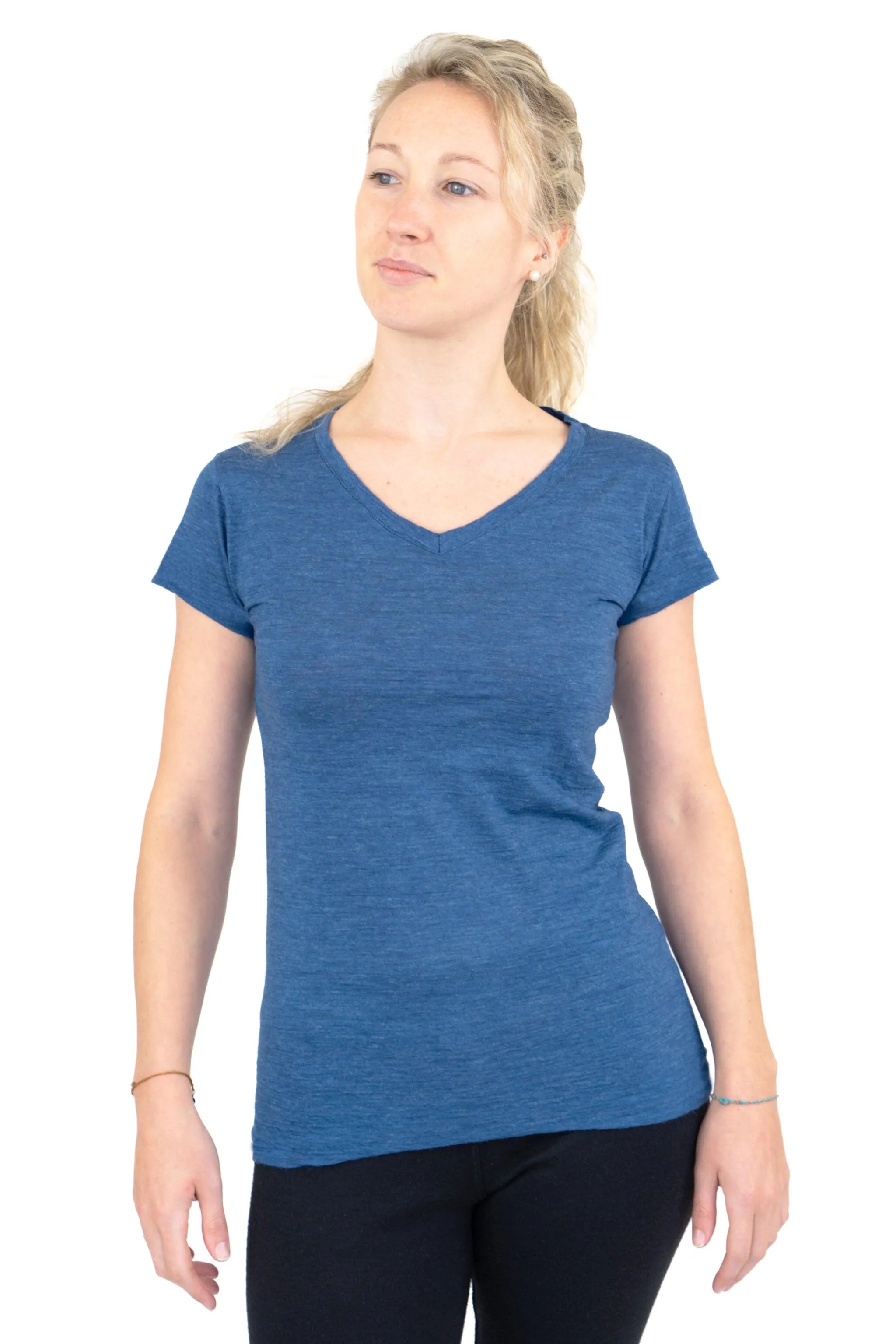 5 Pack - Women's Alpaca Wool V-Neck T-Shirts: 160 Ultralight