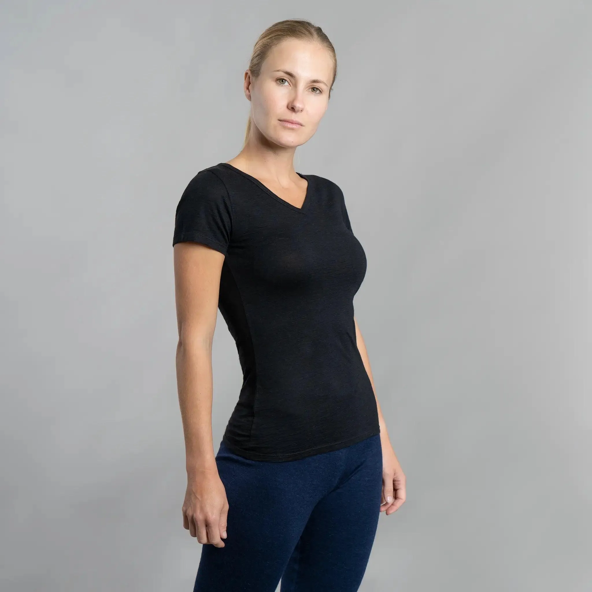 5 Pack - Women's Alpaca Wool V-Neck T-Shirts: 160 Ultralight