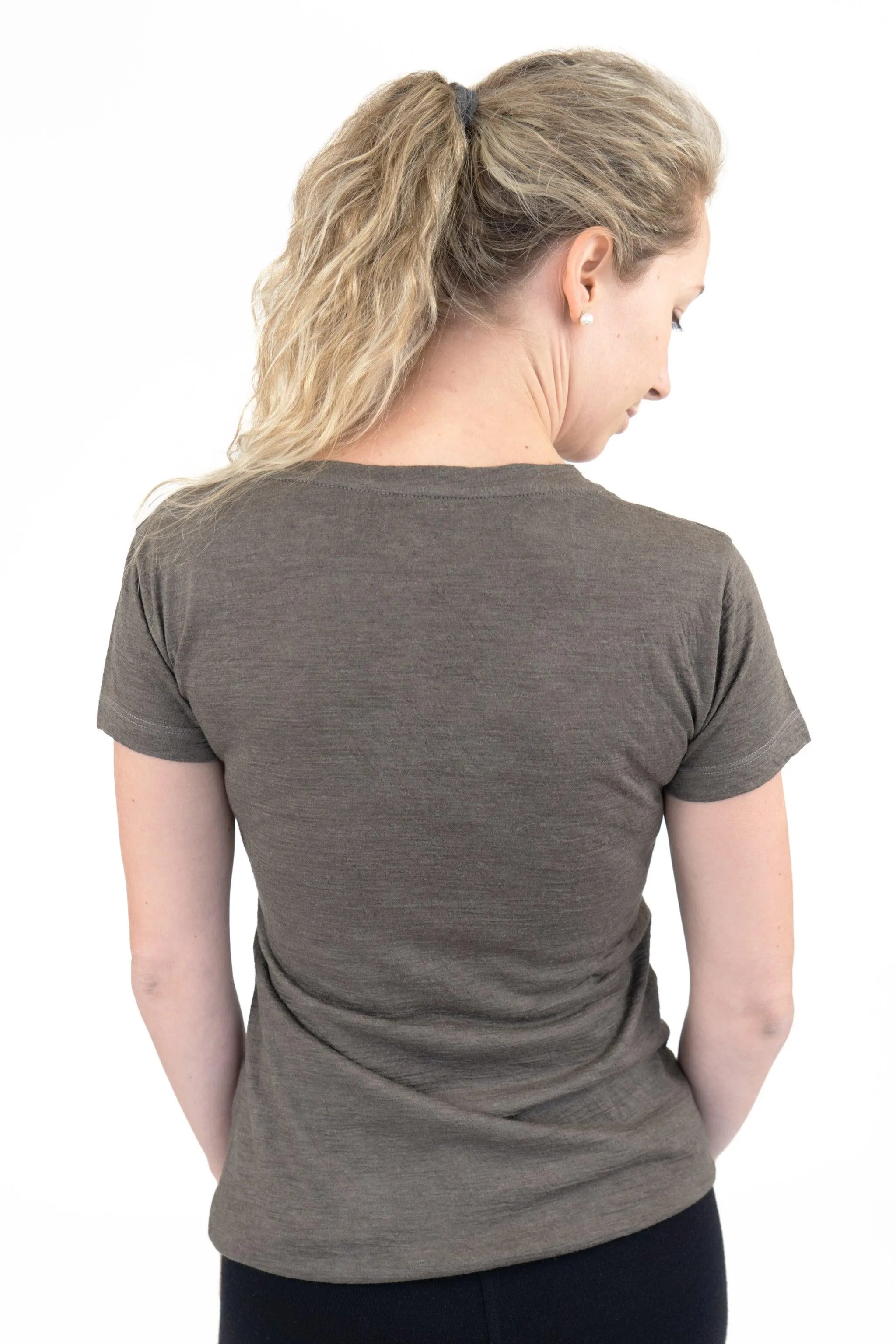 5 Pack - Women's Alpaca Wool V-Neck T-Shirts: 160 Ultralight