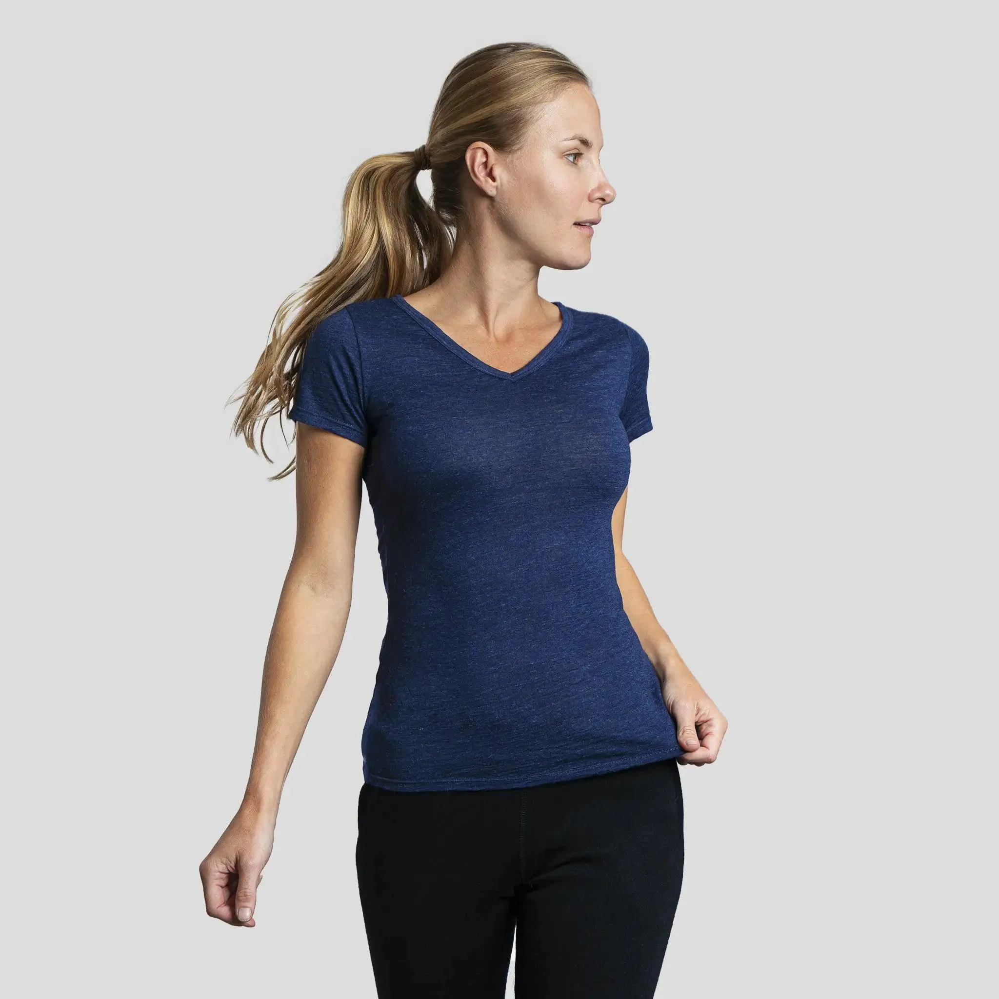 5 Pack - Women's Alpaca Wool V-Neck T-Shirts: 160 Ultralight