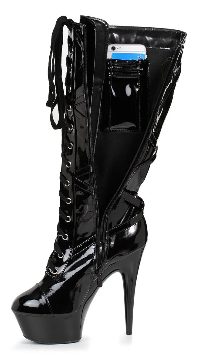 6" Criss-Cross Knee High Boots