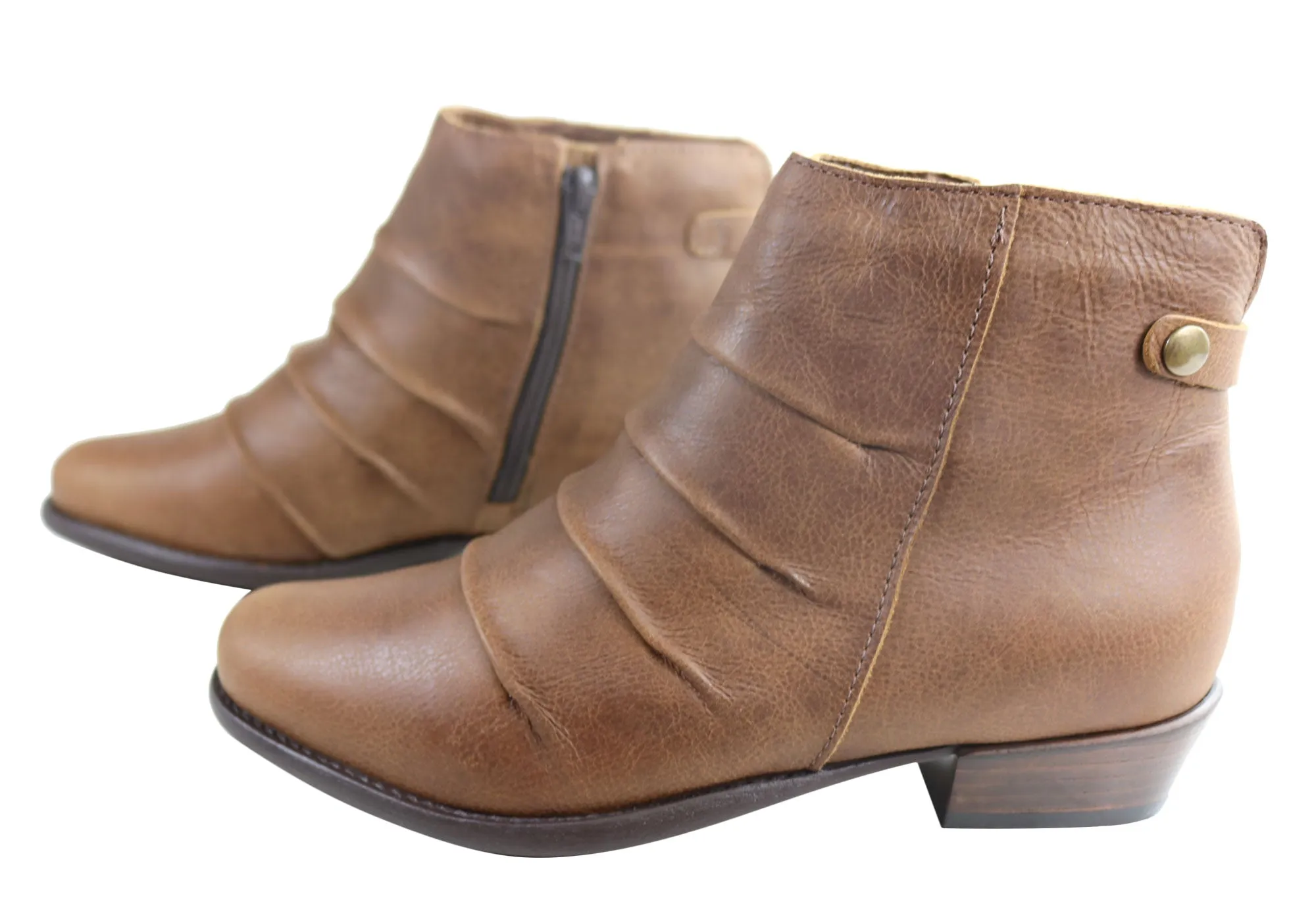 Andacco Avenue Womens Leather Comfortable Ankle Boots Made In Brazil