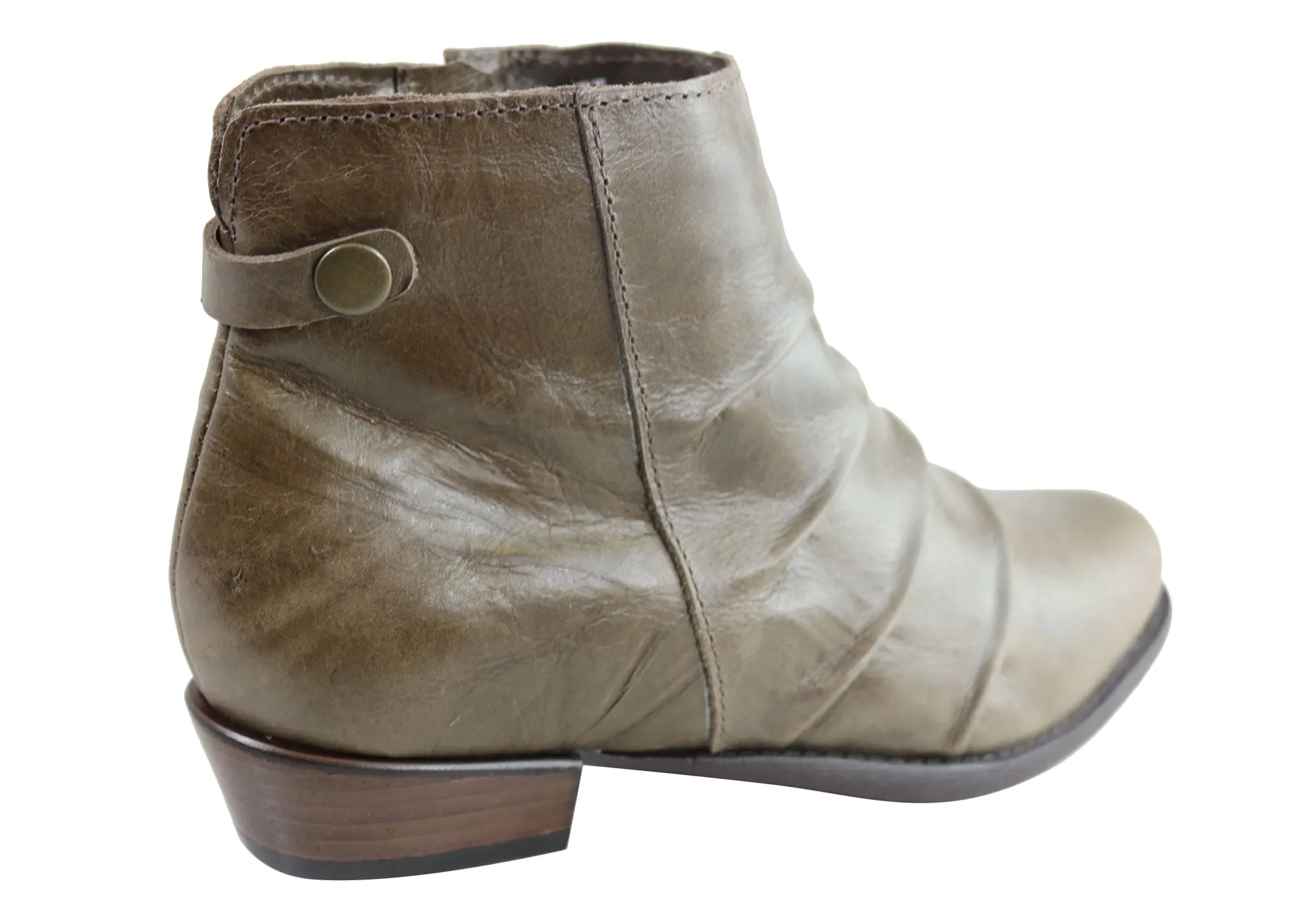 Andacco Avenue Womens Leather Comfortable Ankle Boots Made In Brazil