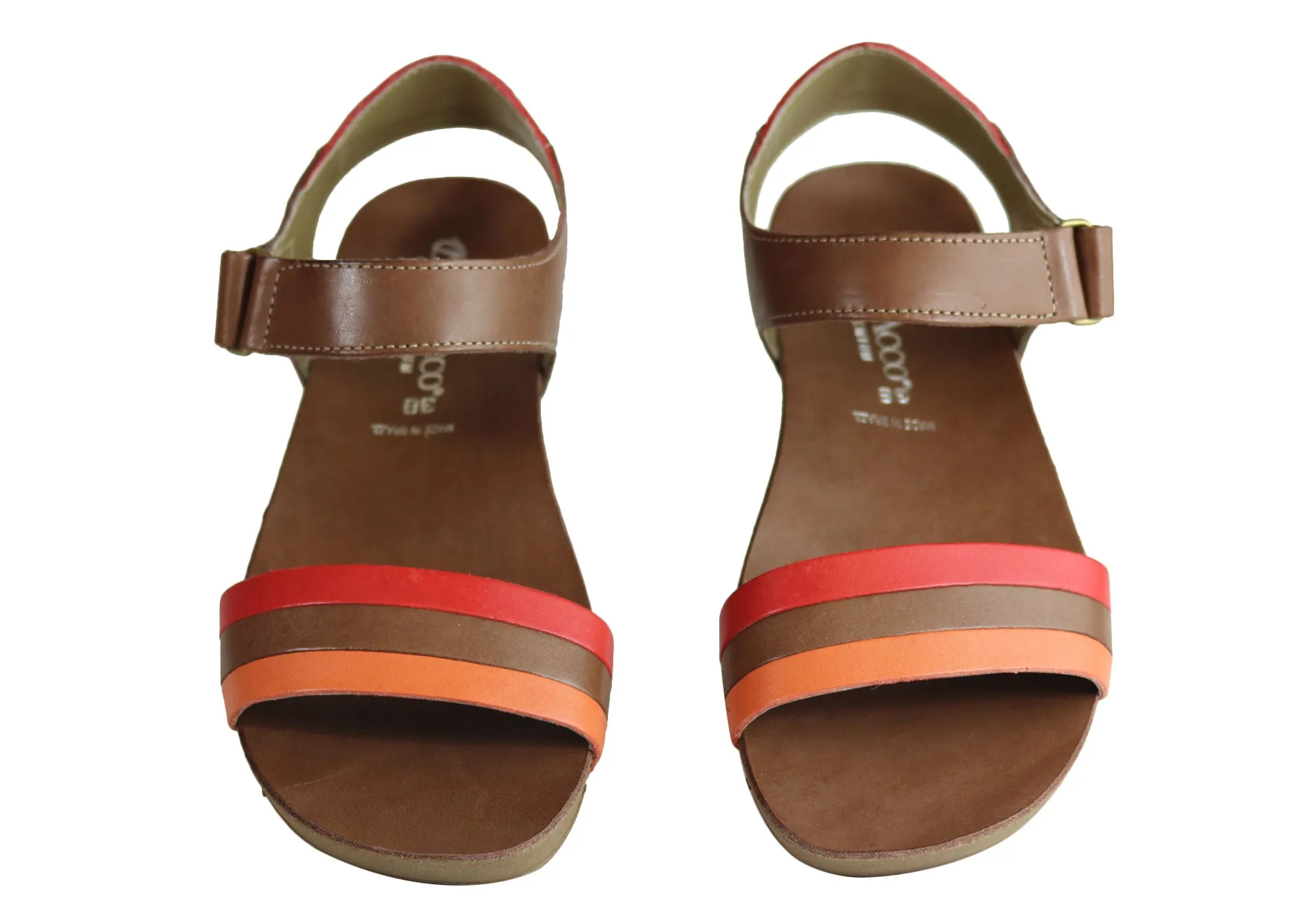 Andacco Canni Womens Comfortable Flat Leather Sandals Made In Brazil