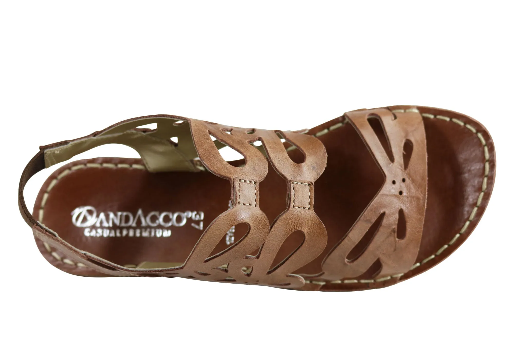 Andacco Desiree Womens Comfortable Flat Leather Sandals Made In Brazil