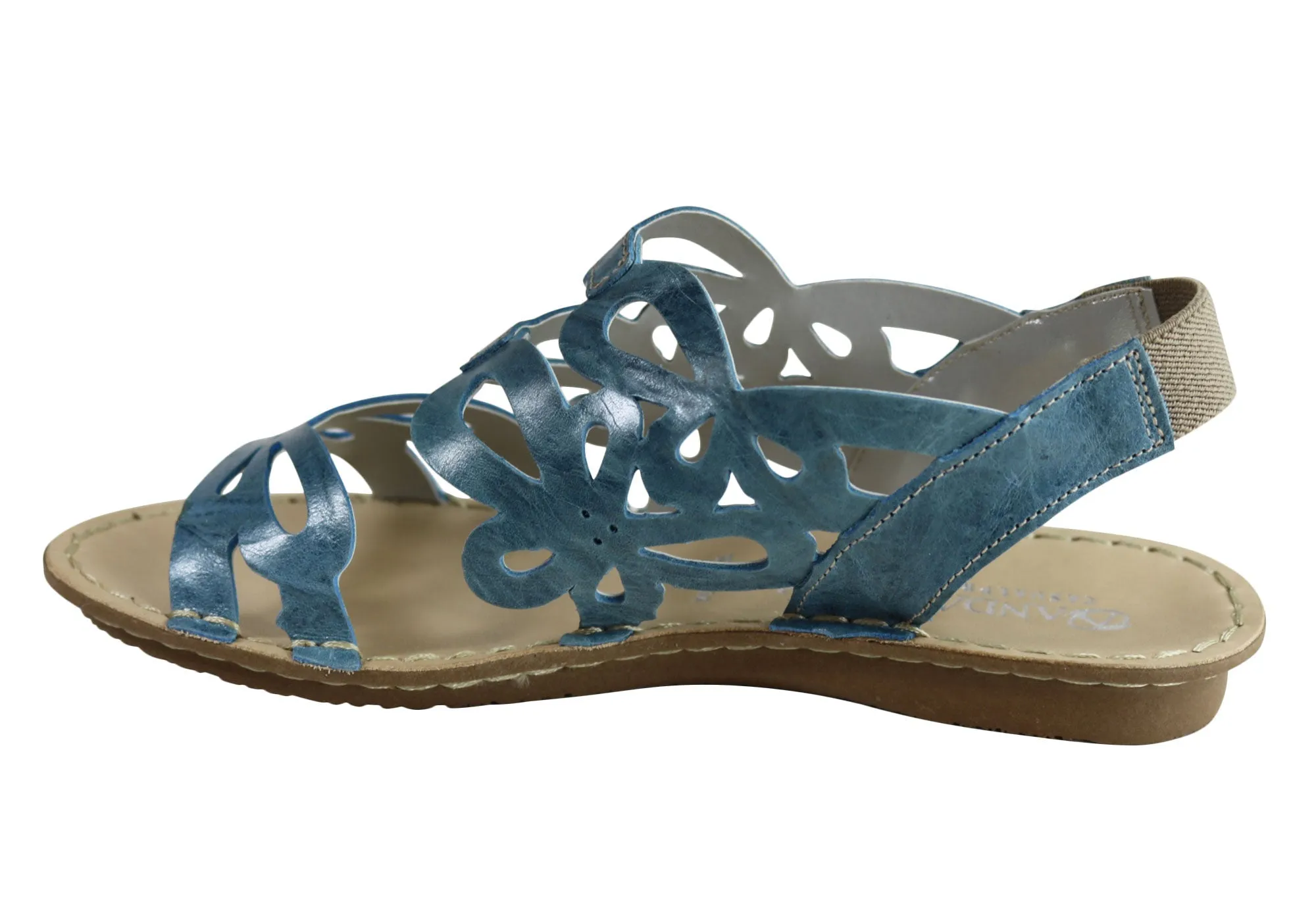 Andacco Desiree Womens Comfortable Flat Leather Sandals Made In Brazil