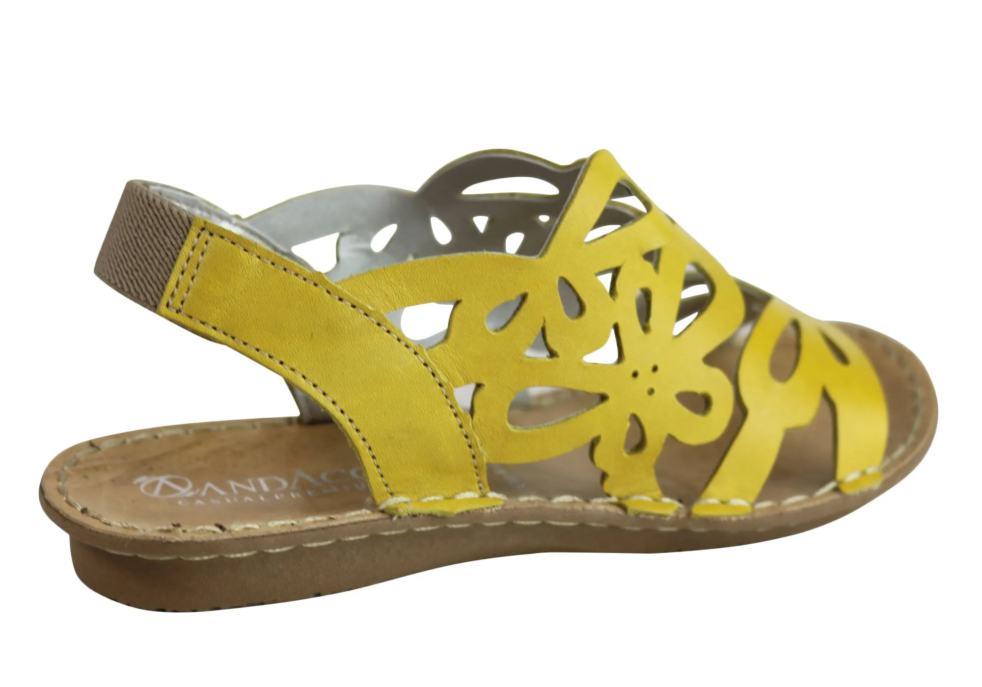 Andacco Desiree Womens Comfortable Flat Leather Sandals Made In Brazil