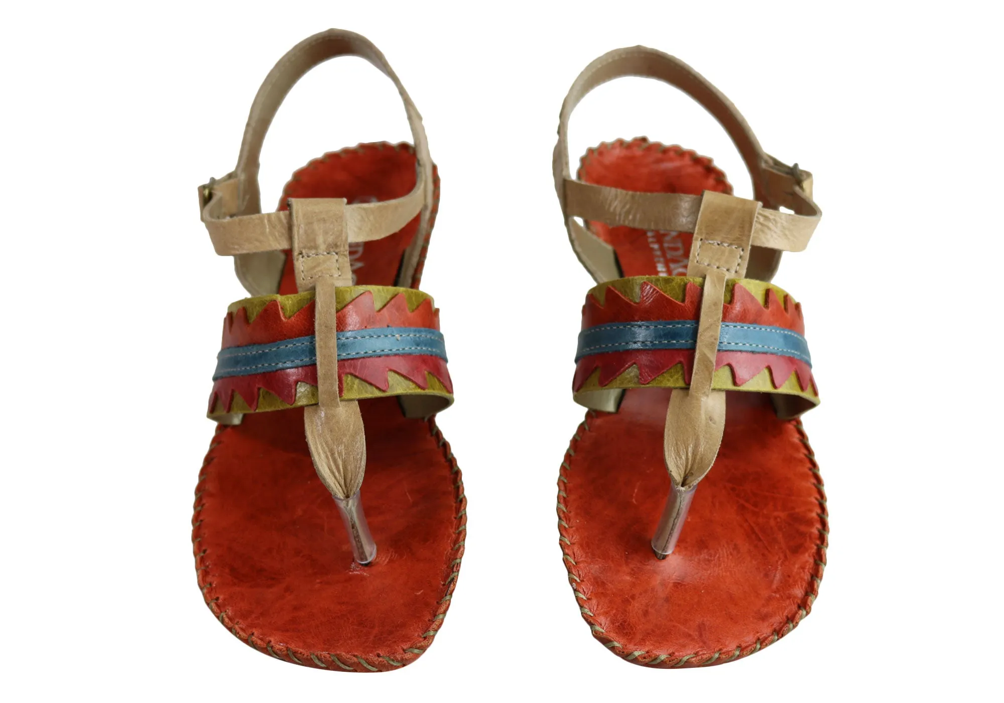 Andacco Kamby Womens Comfortable Leather Flat Sandals Made In Brazil