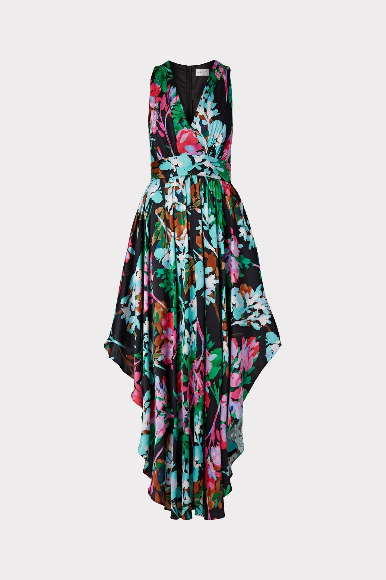 Angie Neon Floral Silk Dress