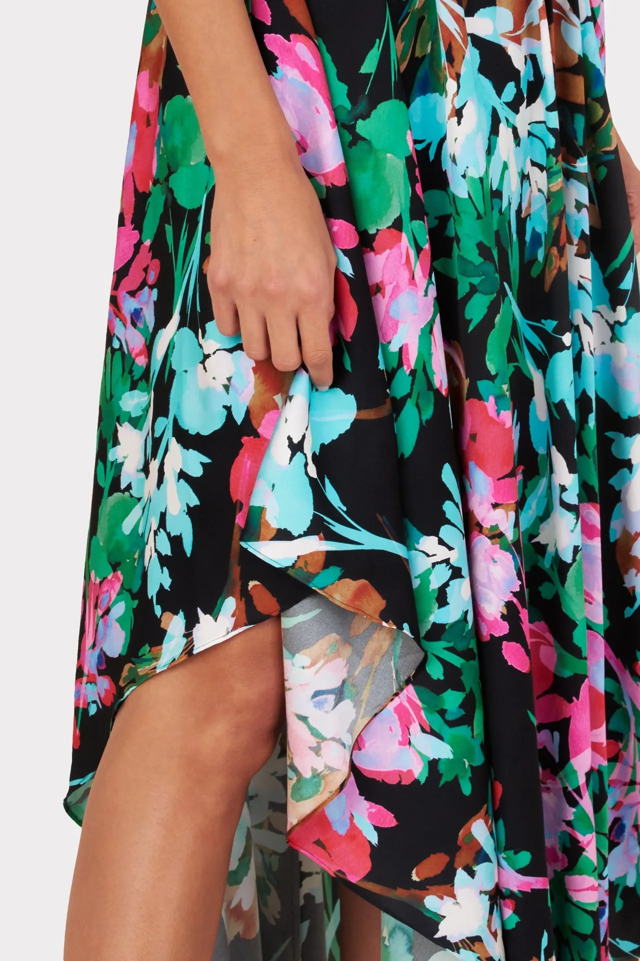 Angie Neon Floral Silk Dress