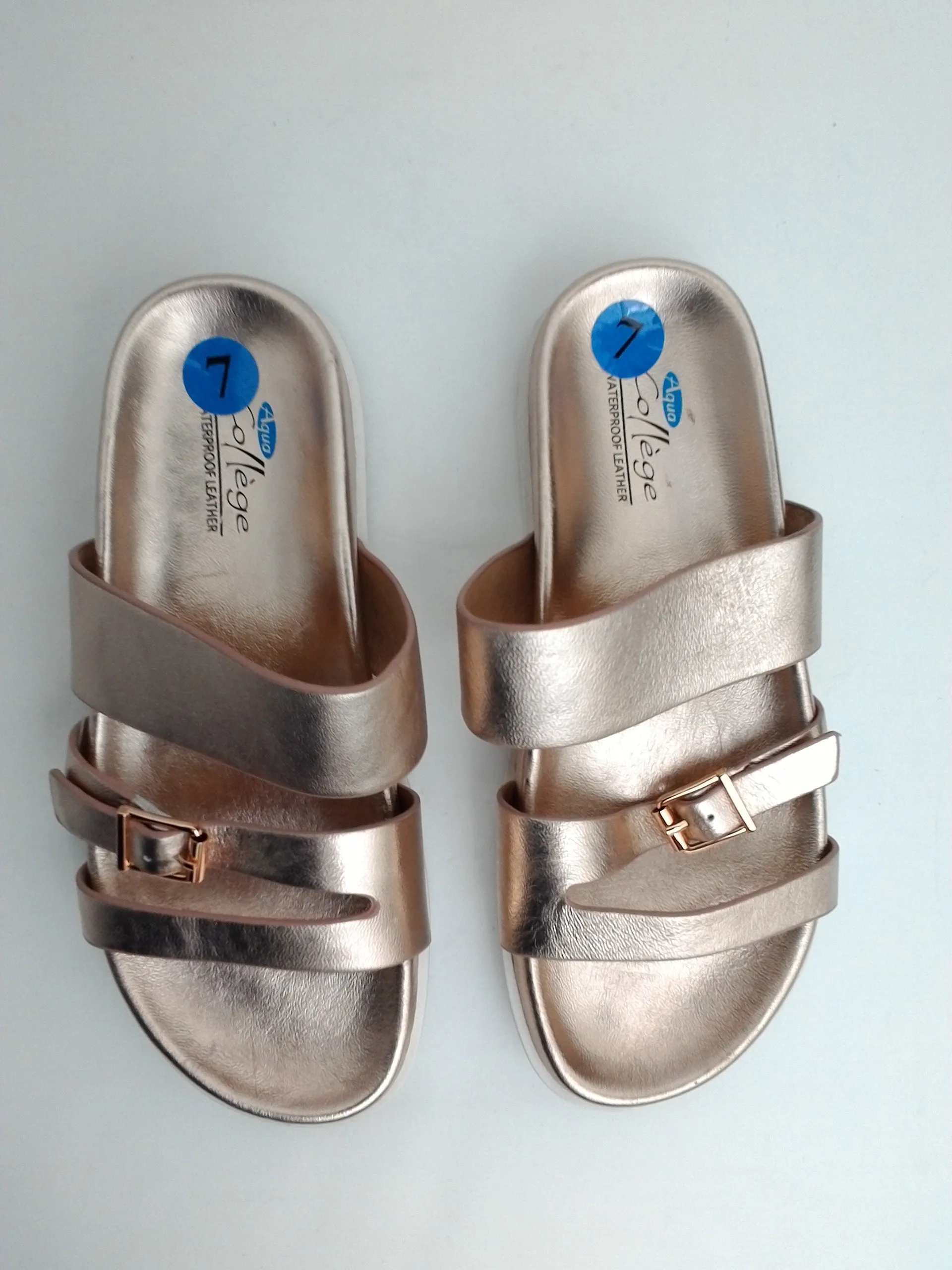 Aqua College Waterproof Leather Women's Slide Sandals Size 7 M