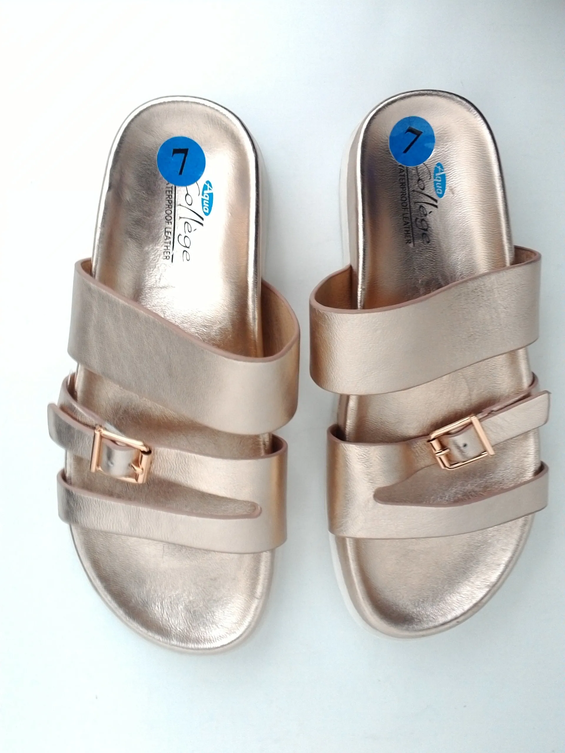 Aqua College Waterproof Leather Women's Slide Sandals Size 7 M