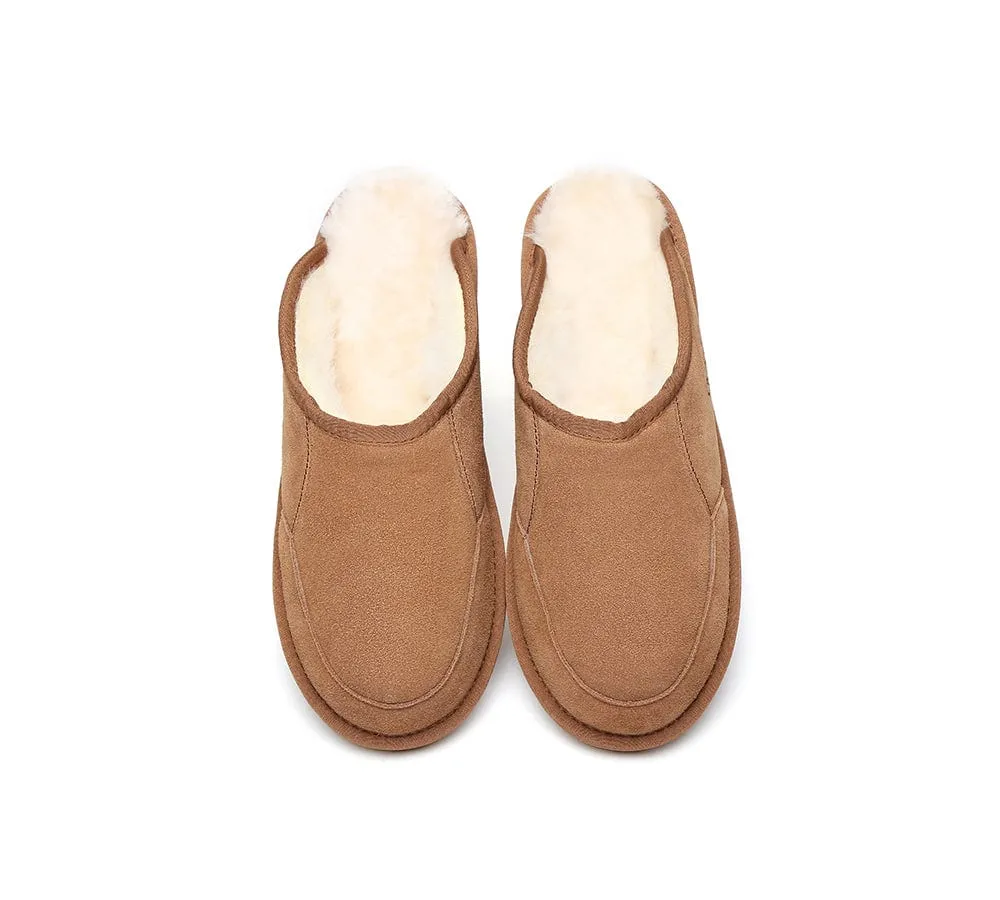 AUSTRALIAN SHEPHERD® UGG Men Sheepskin Wool Scuff Slippers Bred