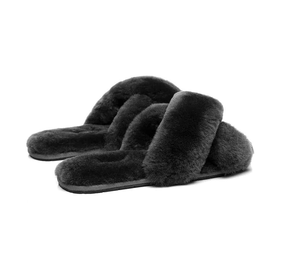 AUSTRALIAN SHEPHERD® UGG Women Crossover Fluffy Slides Linty