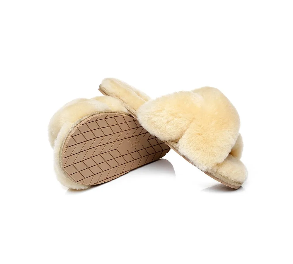 AUSTRALIAN SHEPHERD® UGG Women Crossover Fluffy Slides Linty