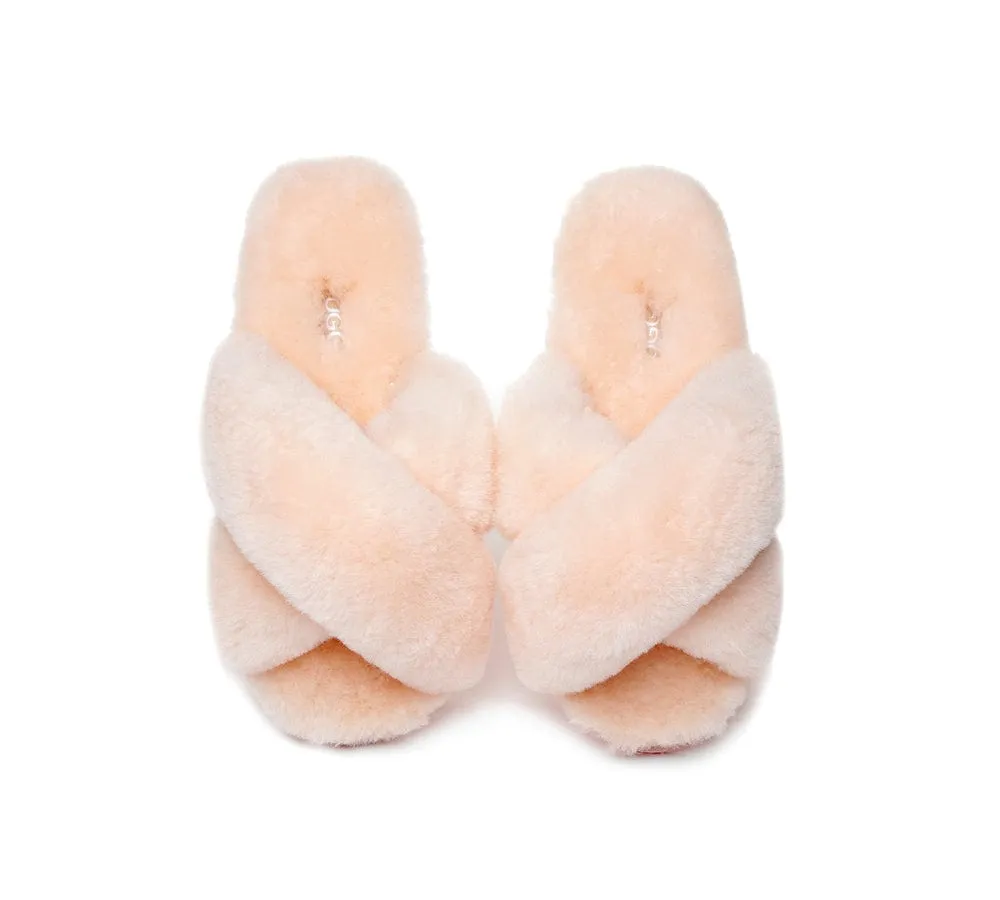 AUSTRALIAN SHEPHERD® UGG Women Crossover Fluffy Slides Linty