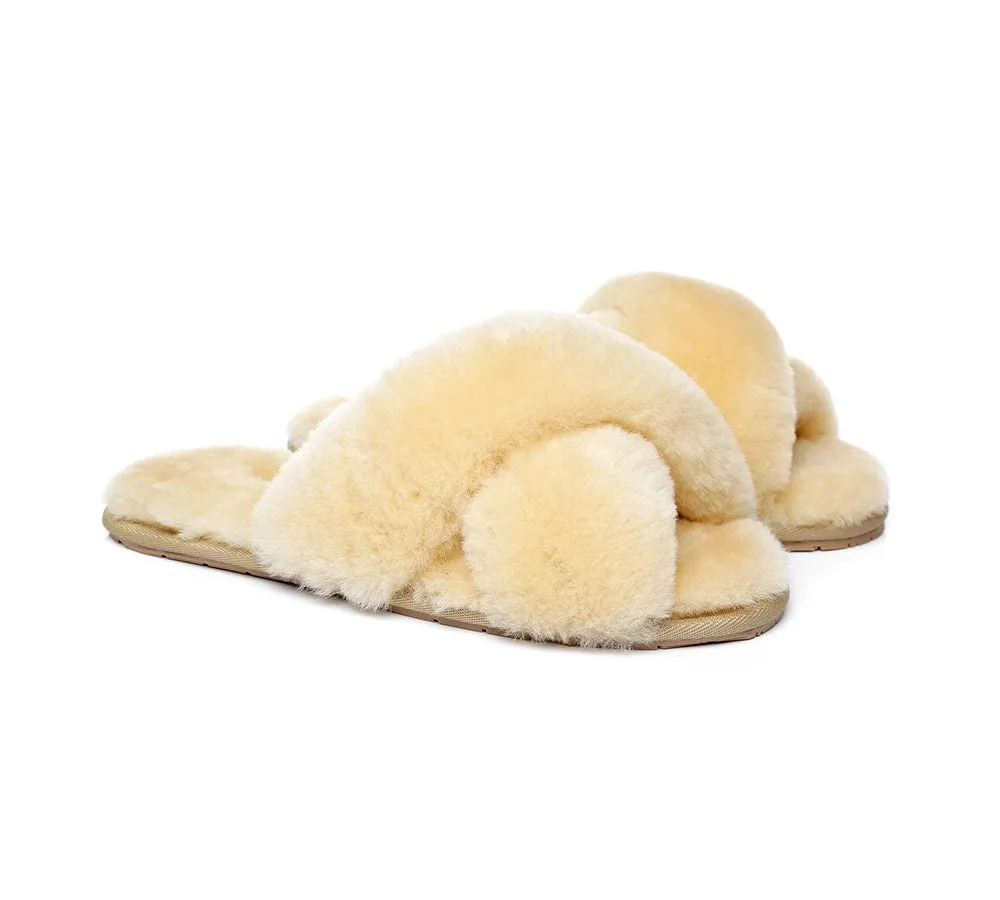 AUSTRALIAN SHEPHERD® UGG Women Crossover Fluffy Slides Linty