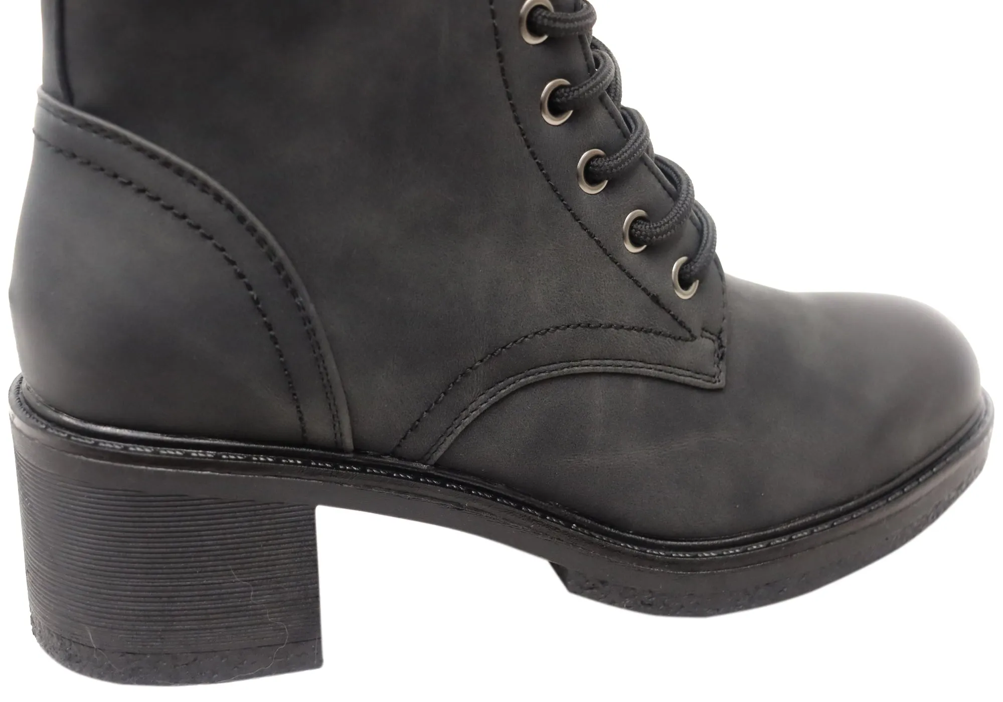 Bellissimo Sibernik Womens Comfortable Lace Up Ankle Boots