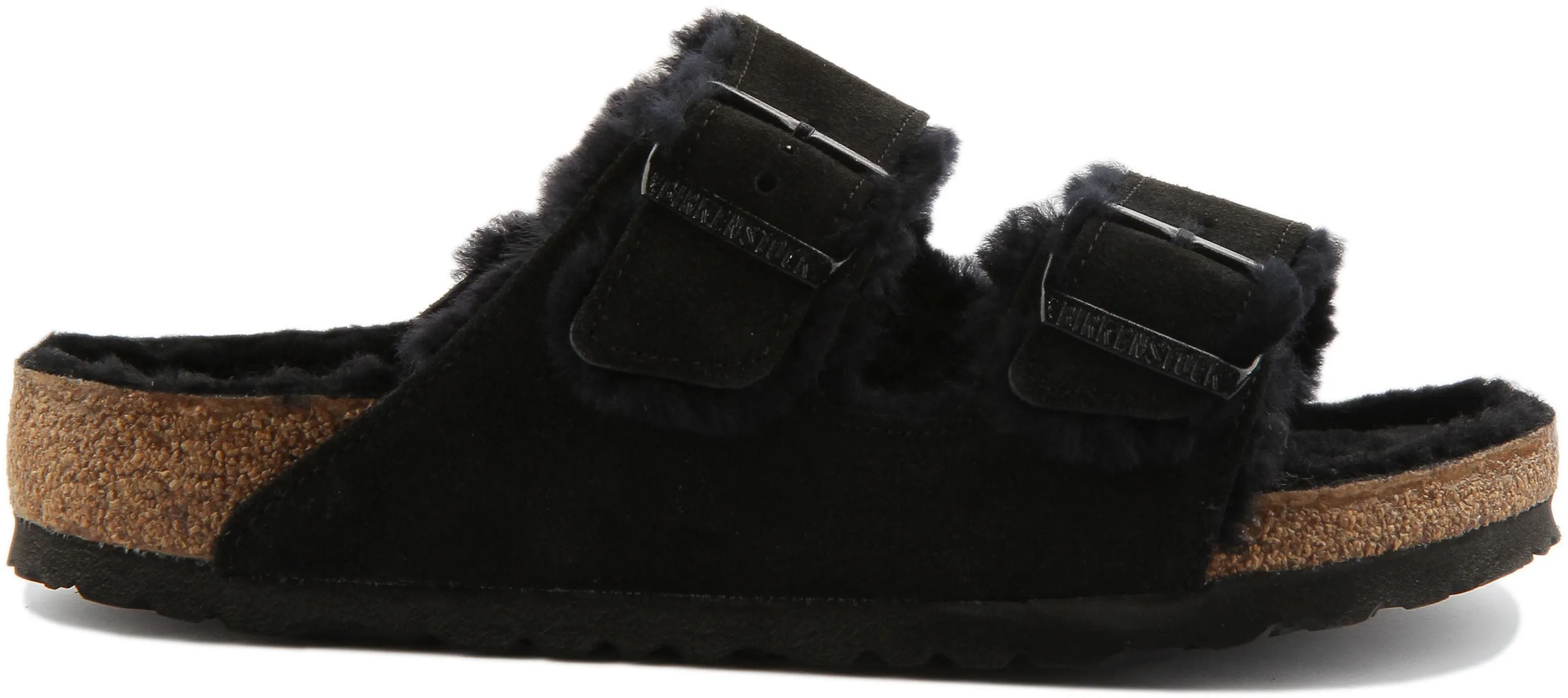 Birkenstock Arizona Shearling Lined In Black | Regular Fit