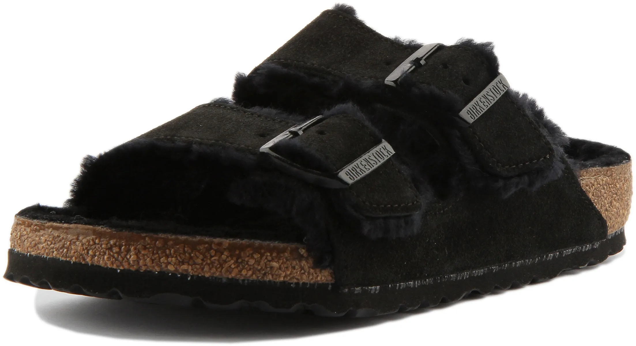 Birkenstock Arizona Shearling Lined In Black | Regular Fit