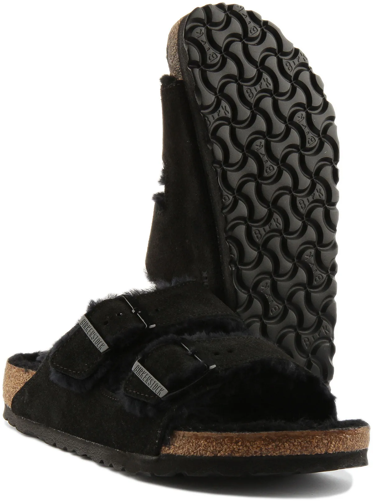 Birkenstock Arizona Shearling Lined In Black | Regular Fit