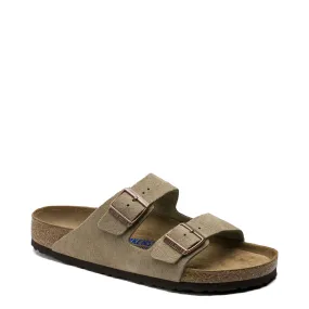 Birkenstock Arizona Suede Soft Footbed Sandal in Taupe