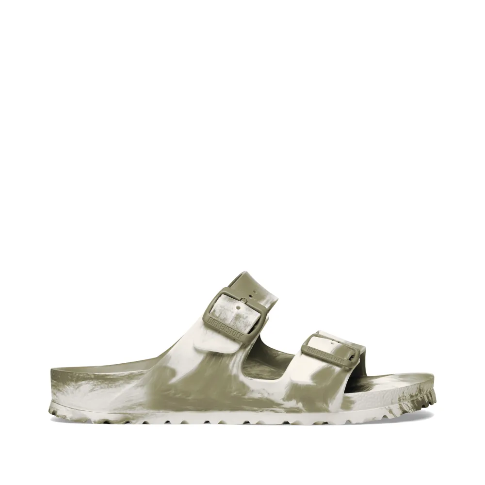 Birkenstock Women's Arizona EVA Multi Sandal in Khaki/Eggshell