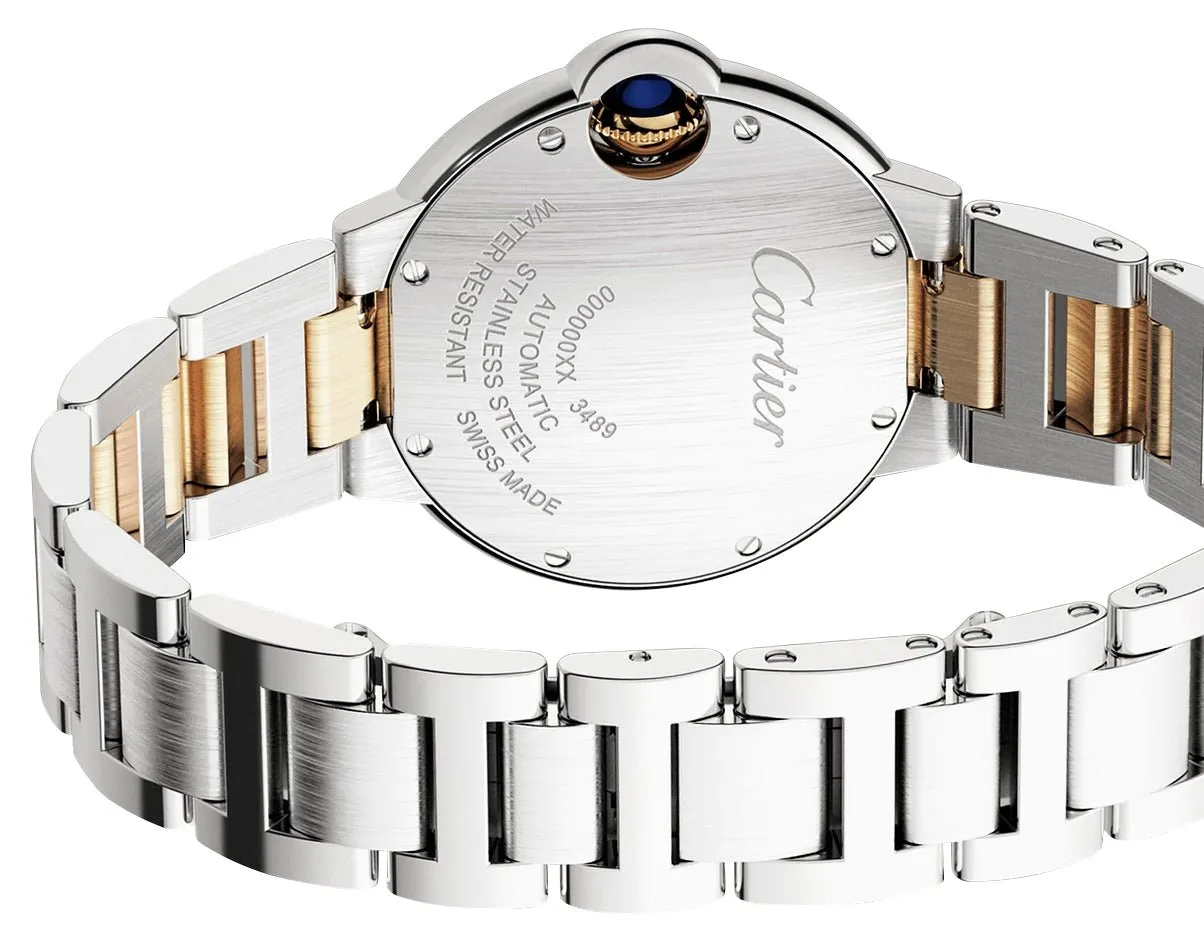 Cartier Ballon Bleu Automatic Stainless Steel & Yellow Gold Silver-Tone Dial Womens Watch W2BB0002