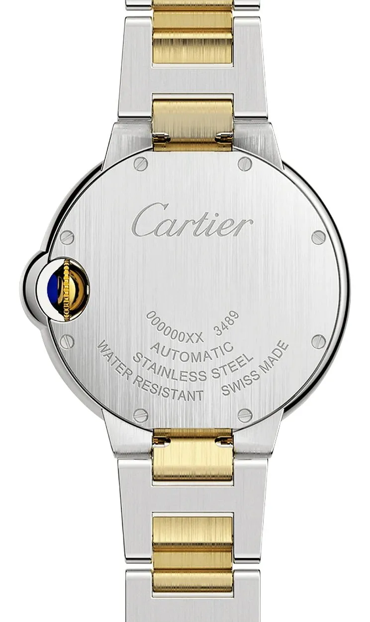 Cartier Ballon Bleu Automatic Stainless Steel & Yellow Gold Silver-Tone Dial Womens Watch W2BB0002