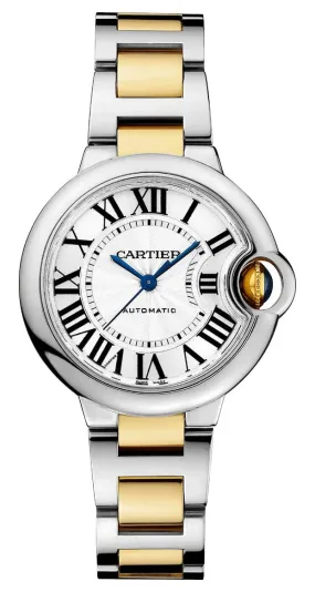 Cartier Ballon Bleu Automatic Stainless Steel & Yellow Gold Silver-Tone Dial Womens Watch W2BB0002