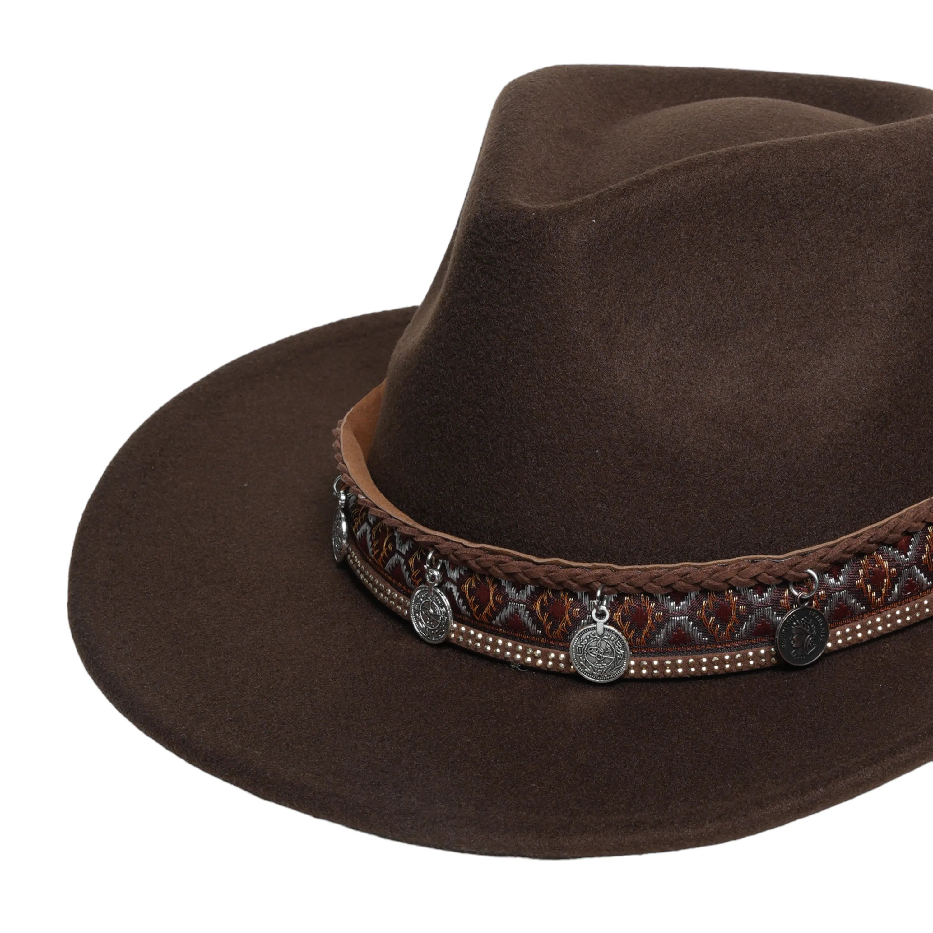 Chokore Cowboy Hat with Coin Belt (Coffee)