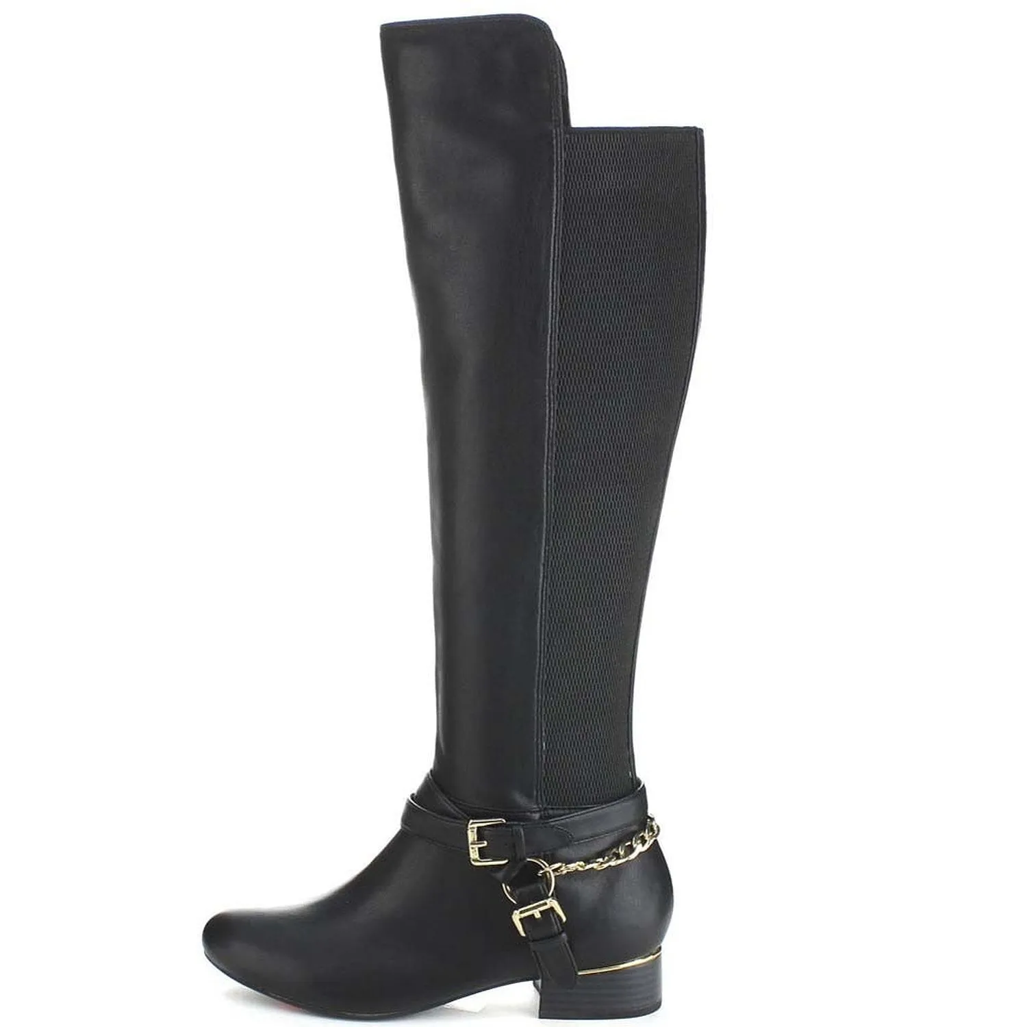 Criss Cross Two-tone Ankle Strap Side Zip Knee High Vegan Equestrian Pirate Boots