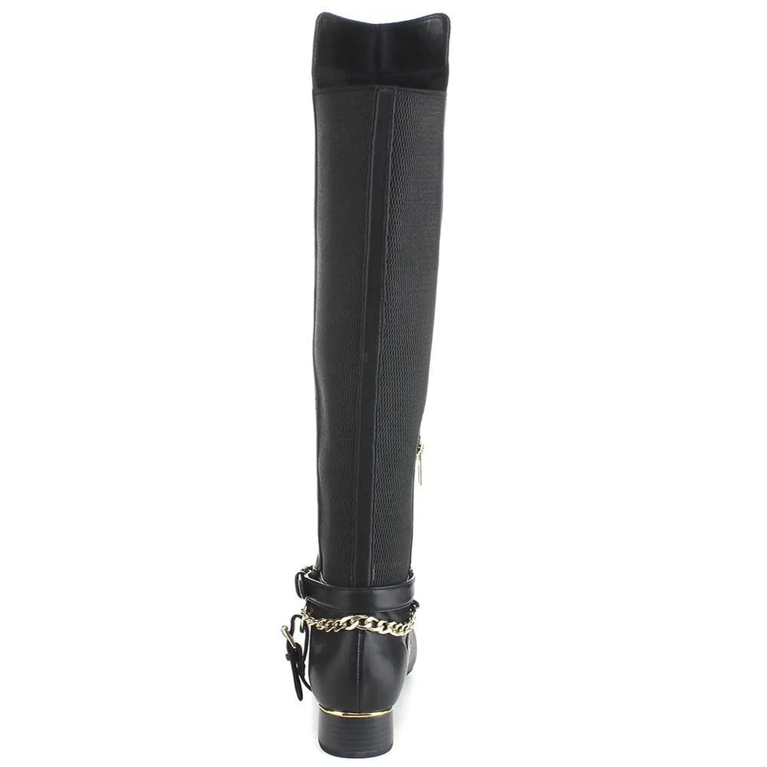 Criss Cross Two-tone Ankle Strap Side Zip Knee High Vegan Equestrian Pirate Boots