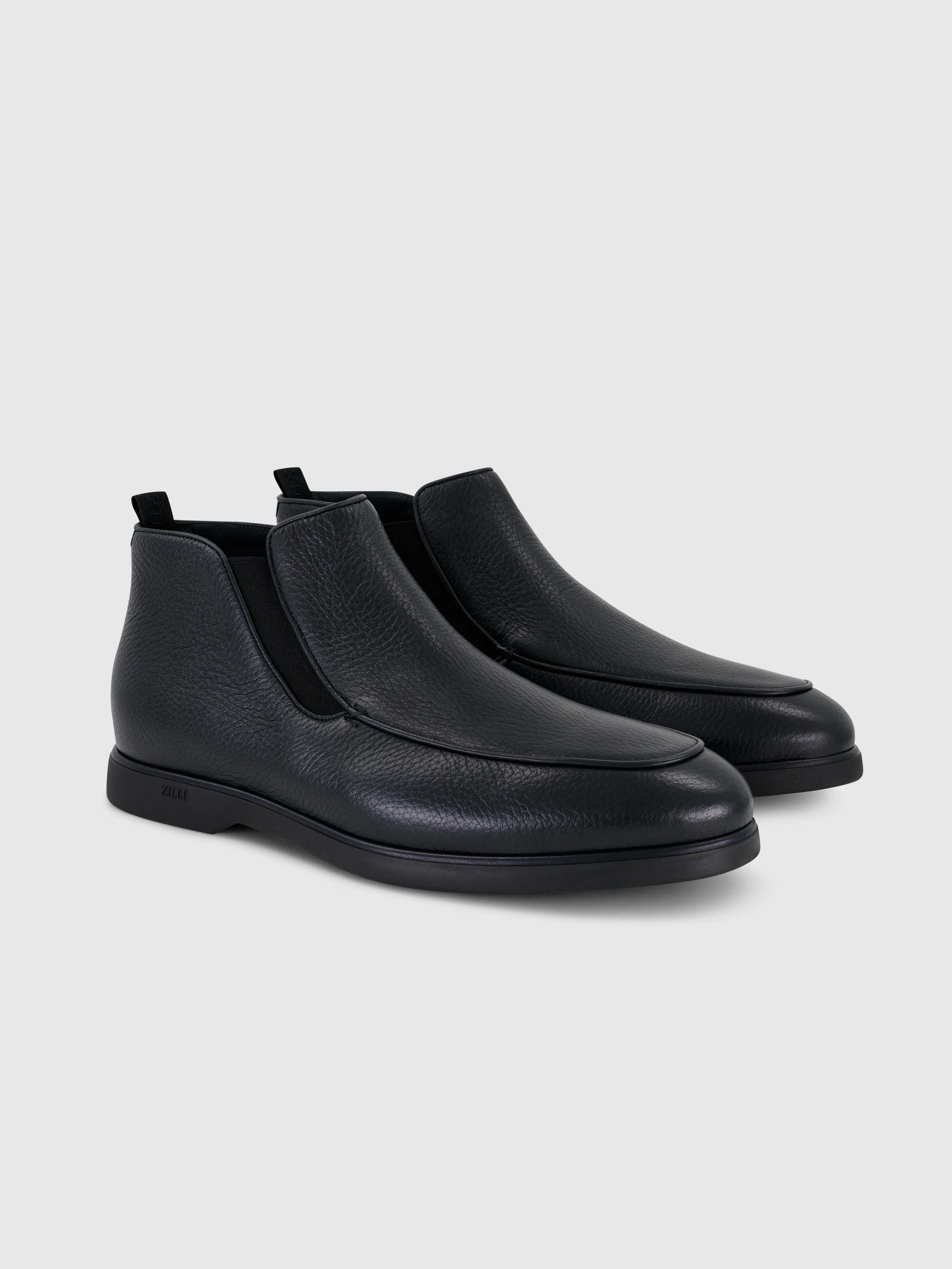 Dark Navy Casual Slip-Ons in Deerskin