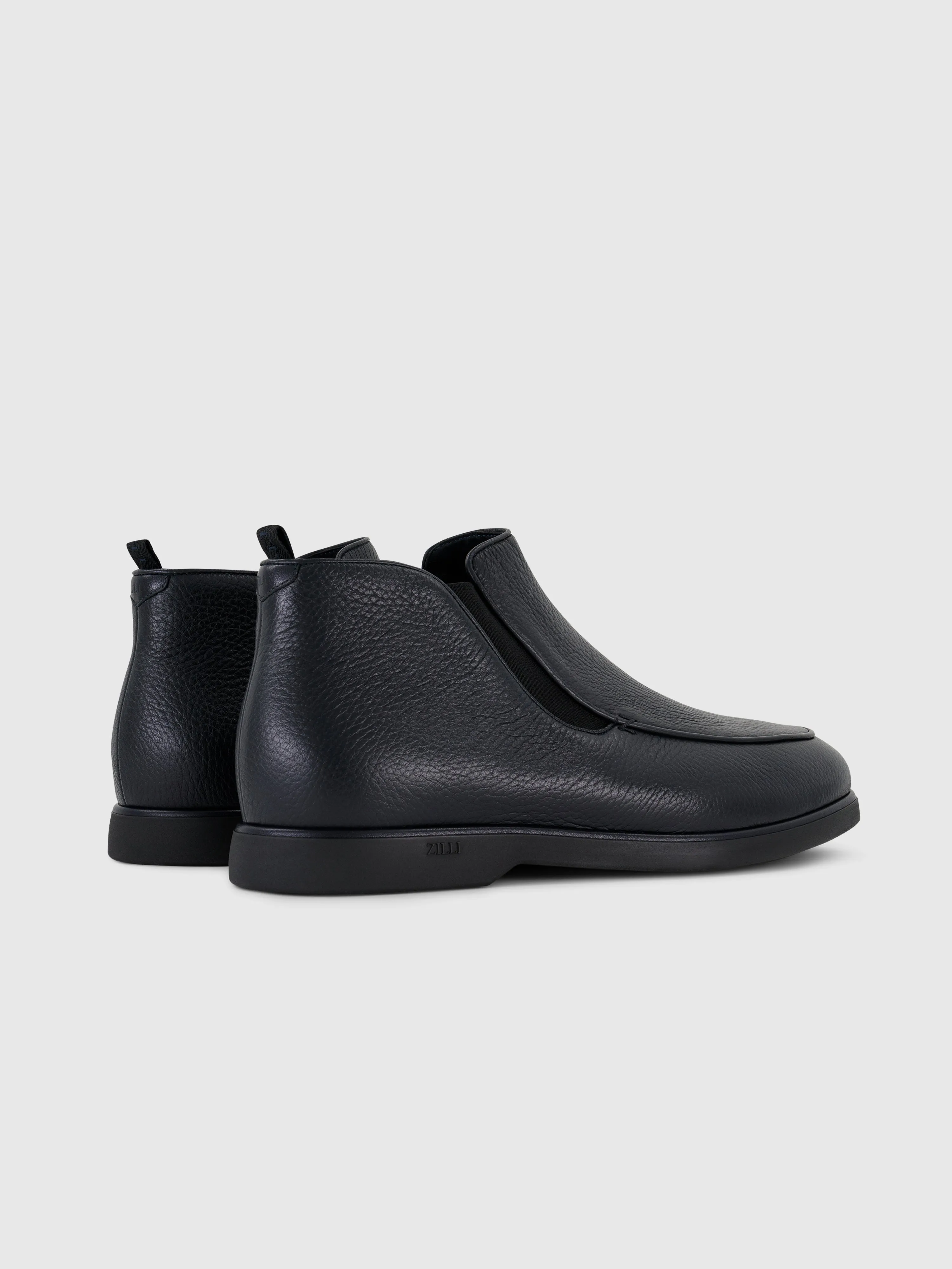 Dark Navy Casual Slip-Ons in Deerskin