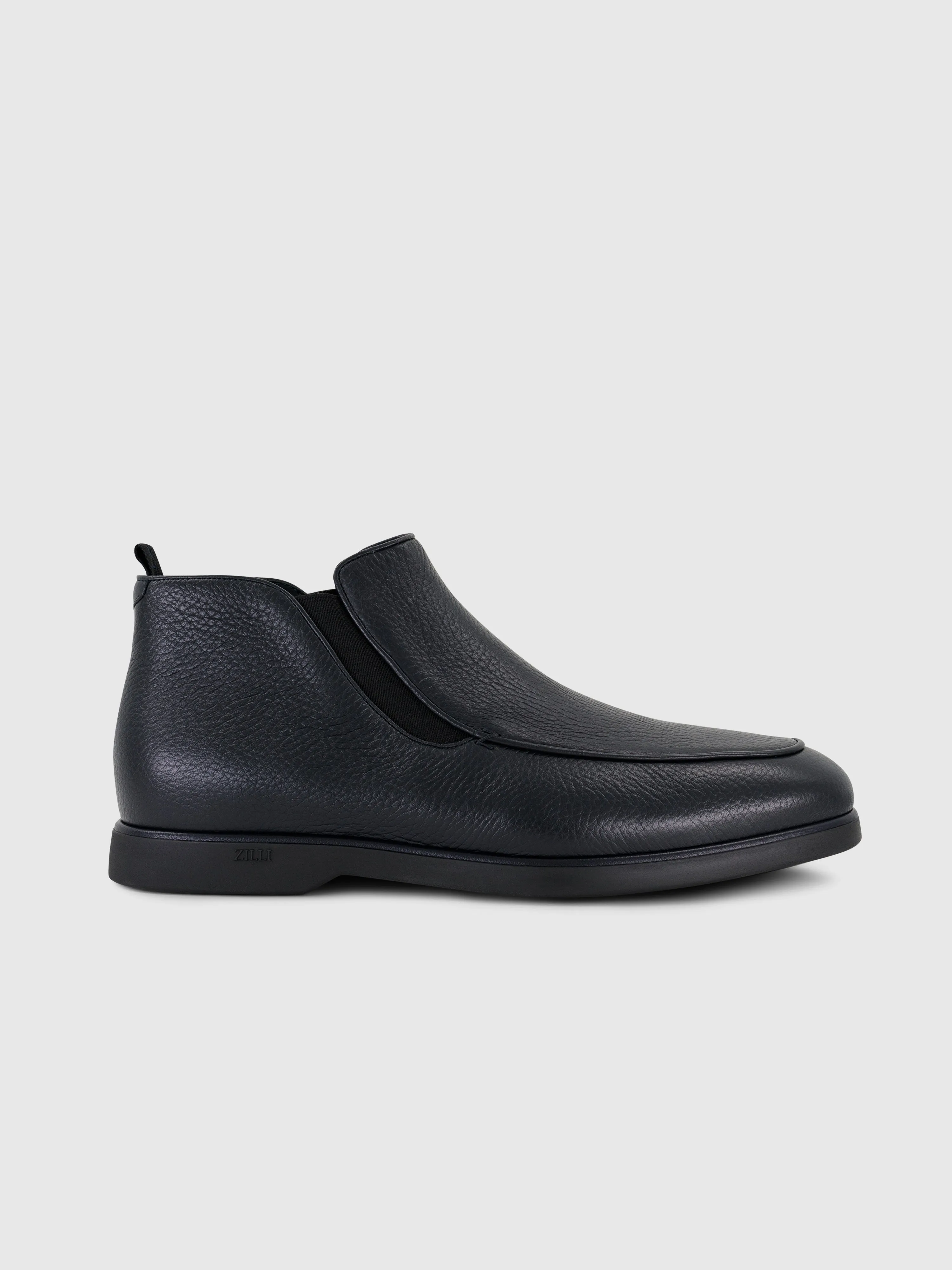 Dark Navy Casual Slip-Ons in Deerskin