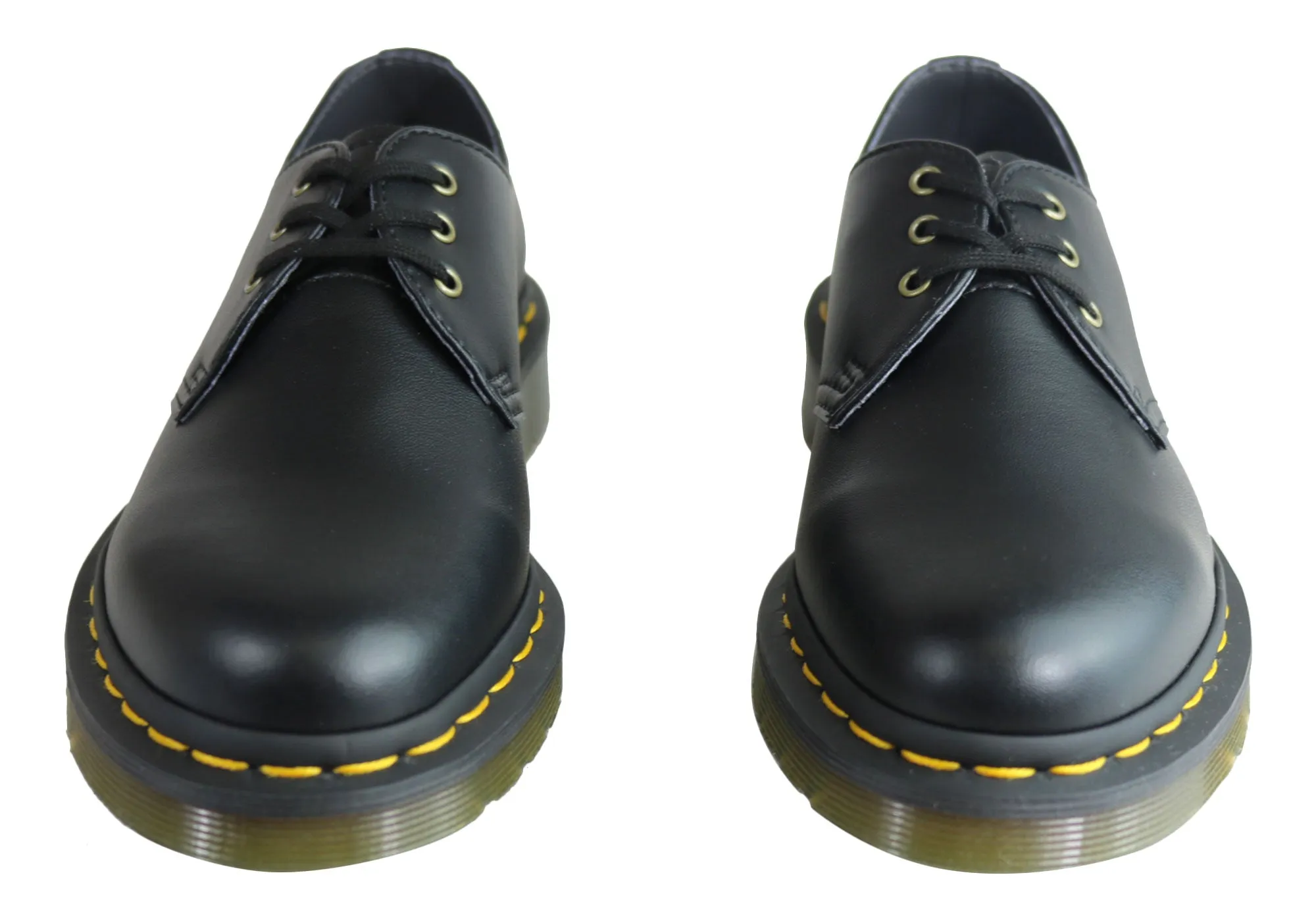 Dr Martens Vegan 1461 3 Eye Black Lace Up Comfortable Unisex Shoes