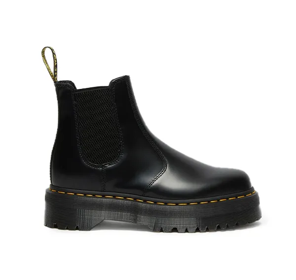 Dr. Martens Women's 2976 Polished Smooth Platform Chelsea Boots Black - Hemen Kargoda