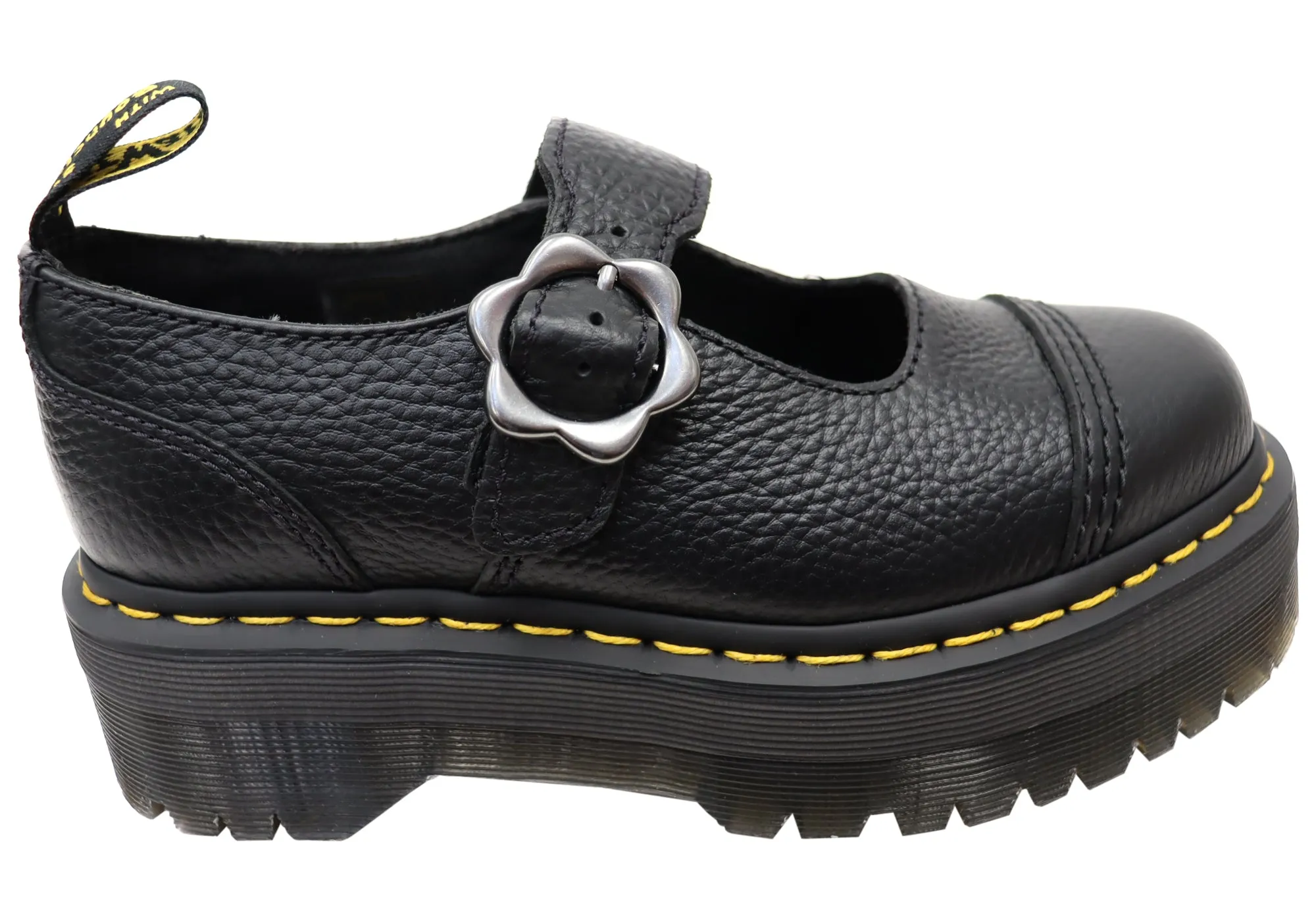 Dr Martens Womens Addina Platform Leather Mary Jane Shoes