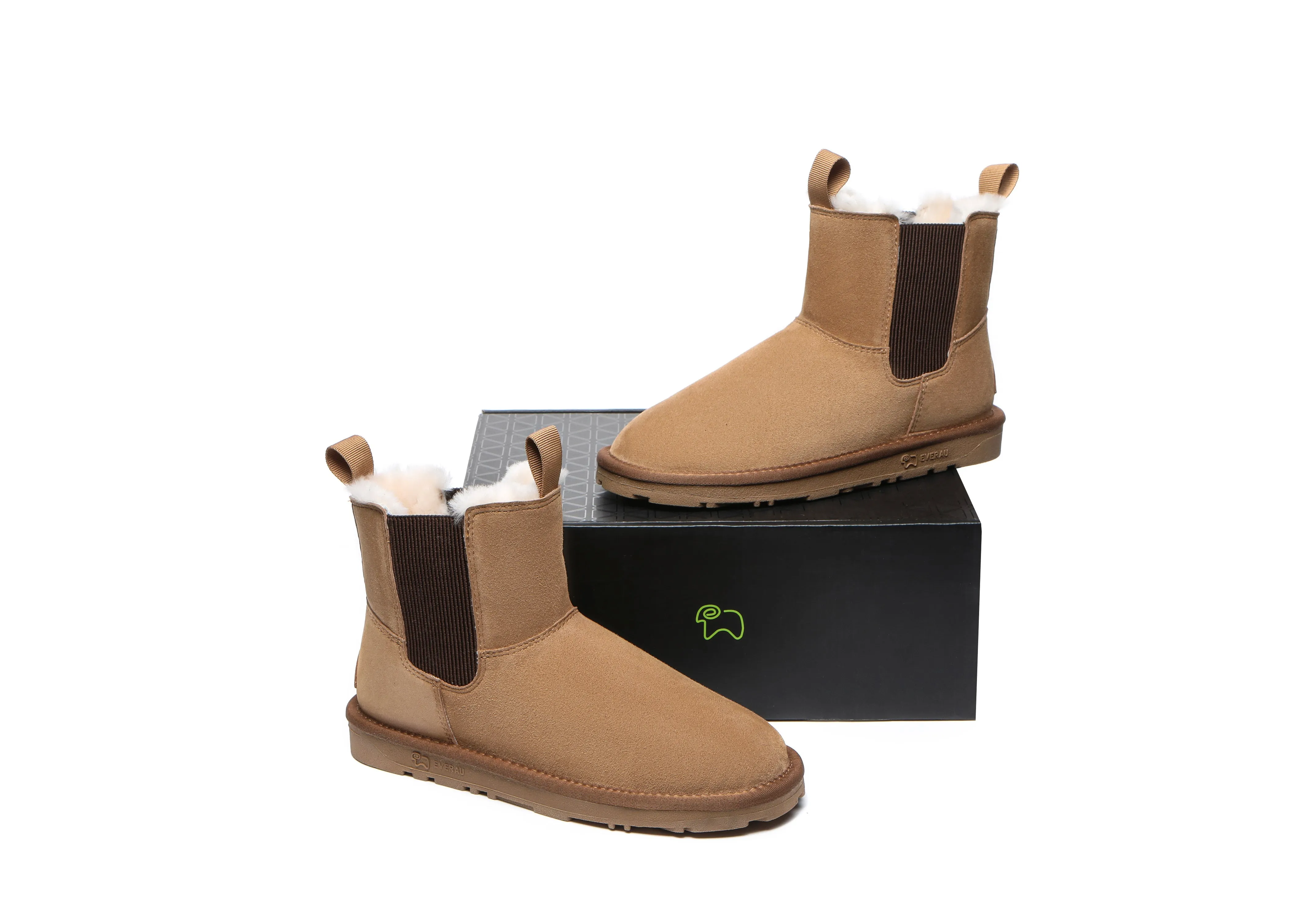 EVERAU® UGG Boots Men Sheepskin Wool Mini Guildford