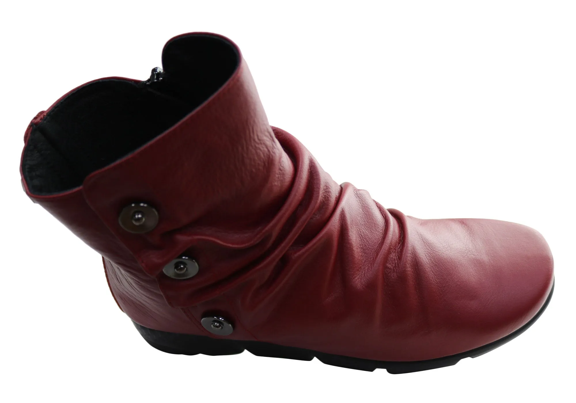 Flex & Go Loz Womens Comfortable Leather Ankle Boots Made In Portugal