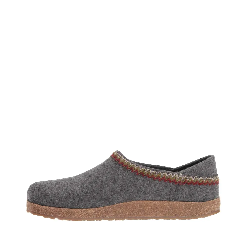 Haflinger Zigzag Closed Heel Wool Clog in Grey