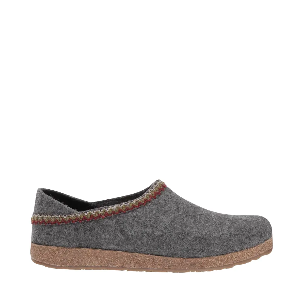 Haflinger Zigzag Closed Heel Wool Clog in Grey