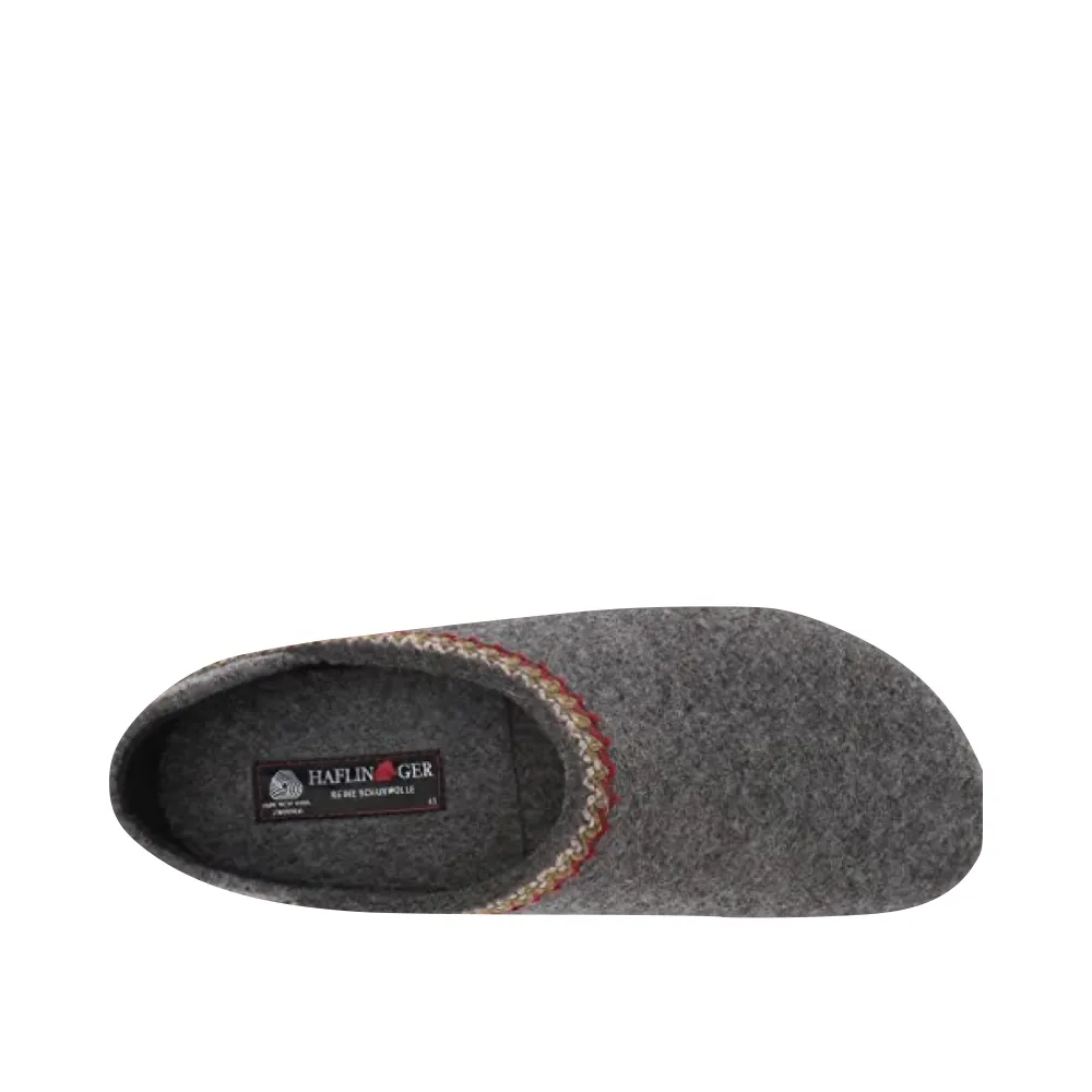 Haflinger Zigzag Closed Heel Wool Clog in Grey