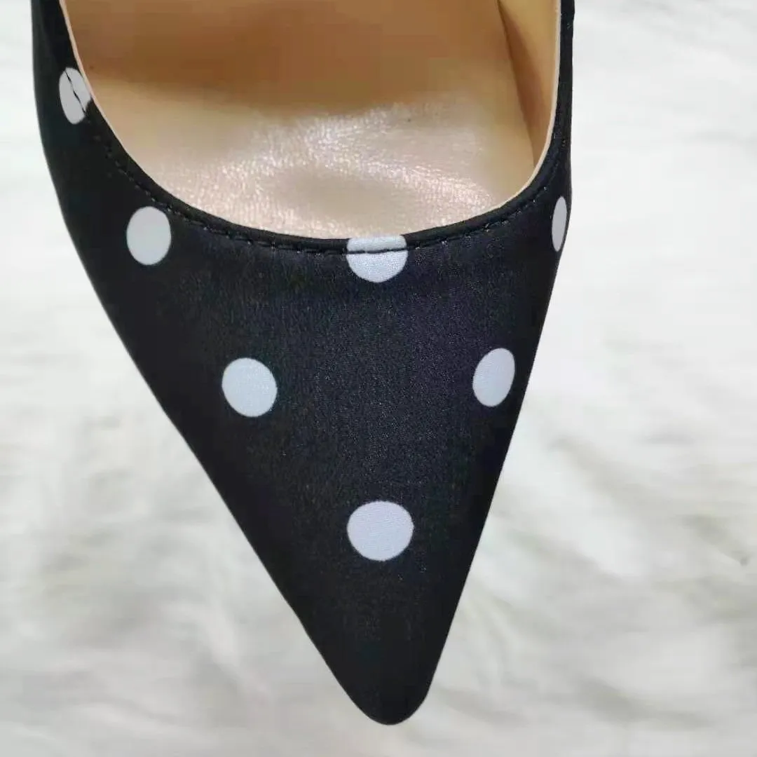 High-heels with polka dot pattern, Fashion Evening Party Shoes, yy28