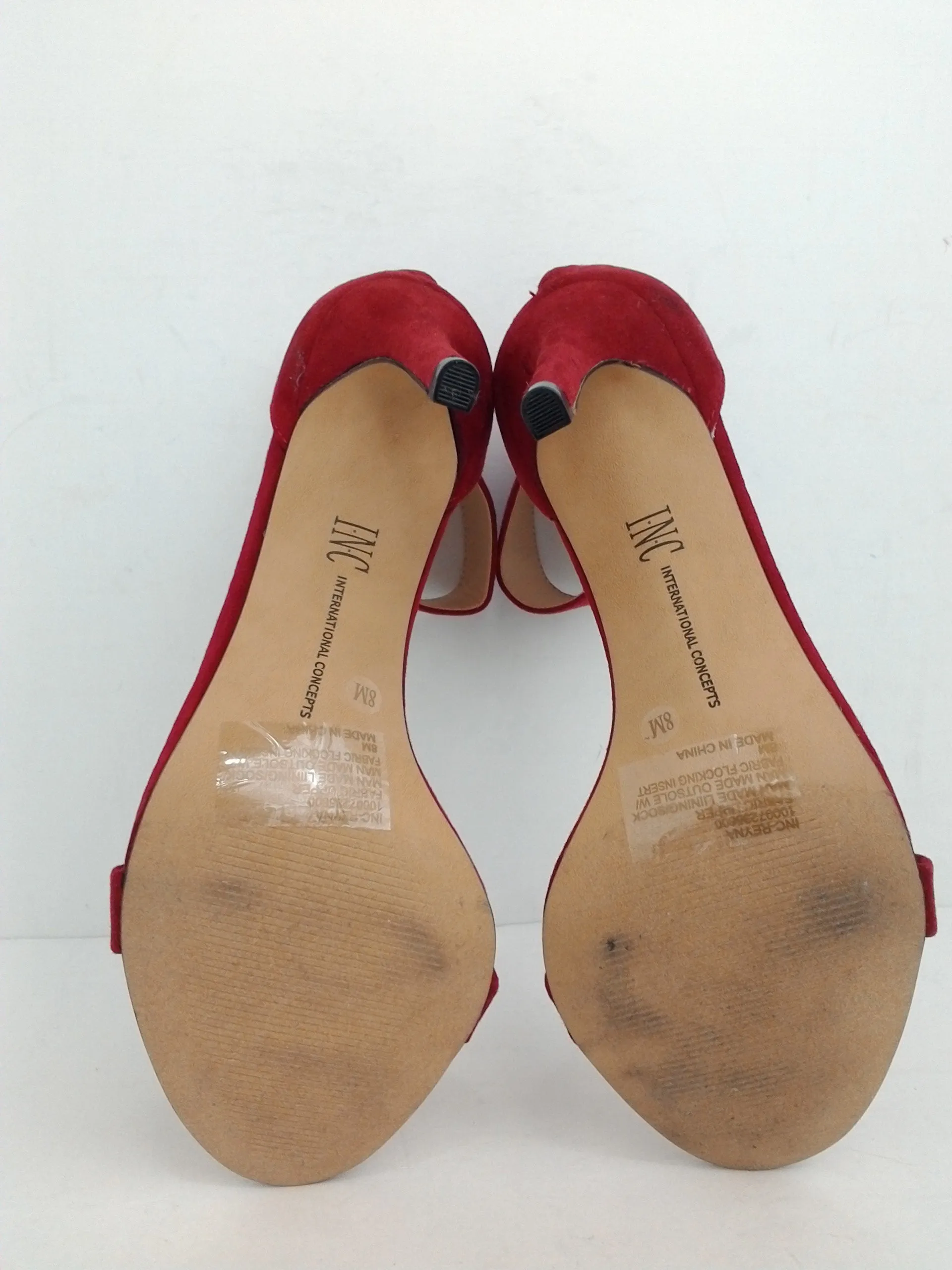 INC International Concepts Reyna Red Heeled Sandal Size 8 M