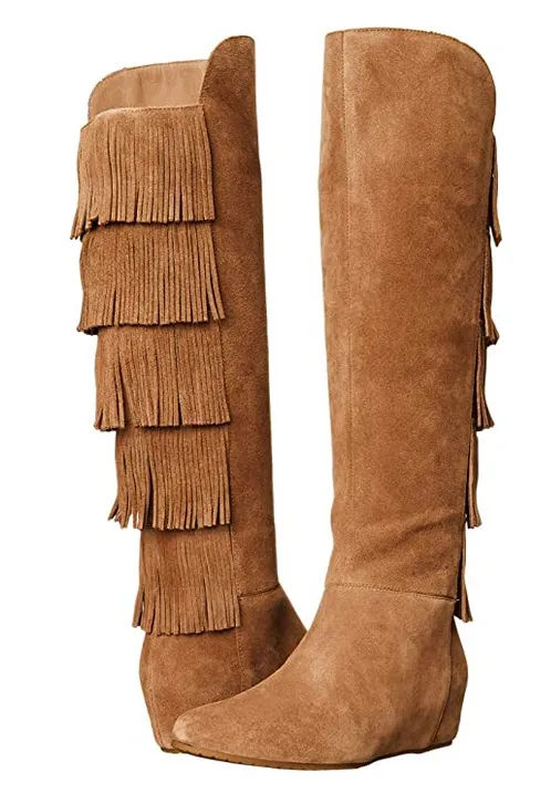 ISOLA Women's Tavora •Brown Suede• Tall Fringe Boots