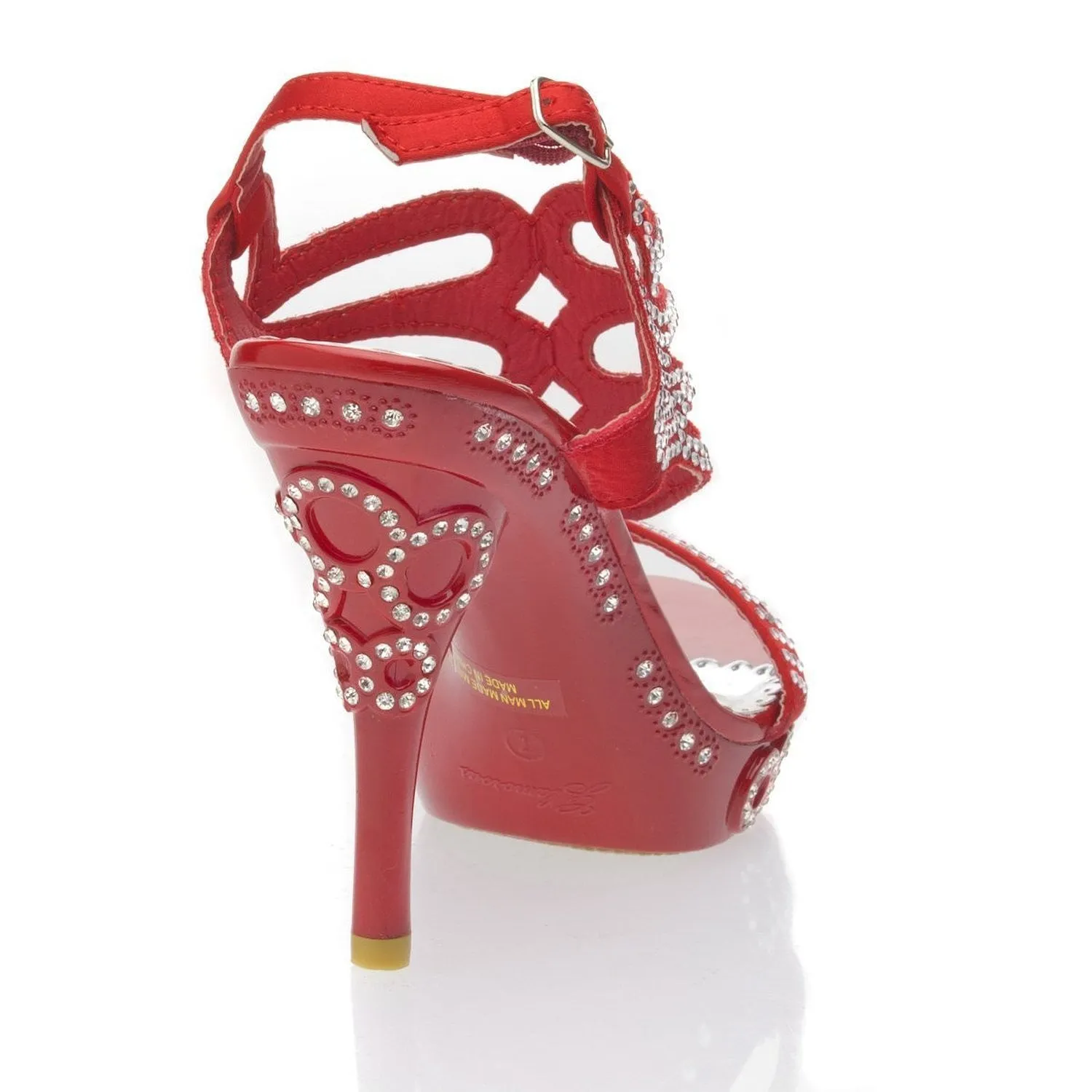 Jeweled Open Toe Strappy Rhinestone Platform High Heel Sandal Shoes